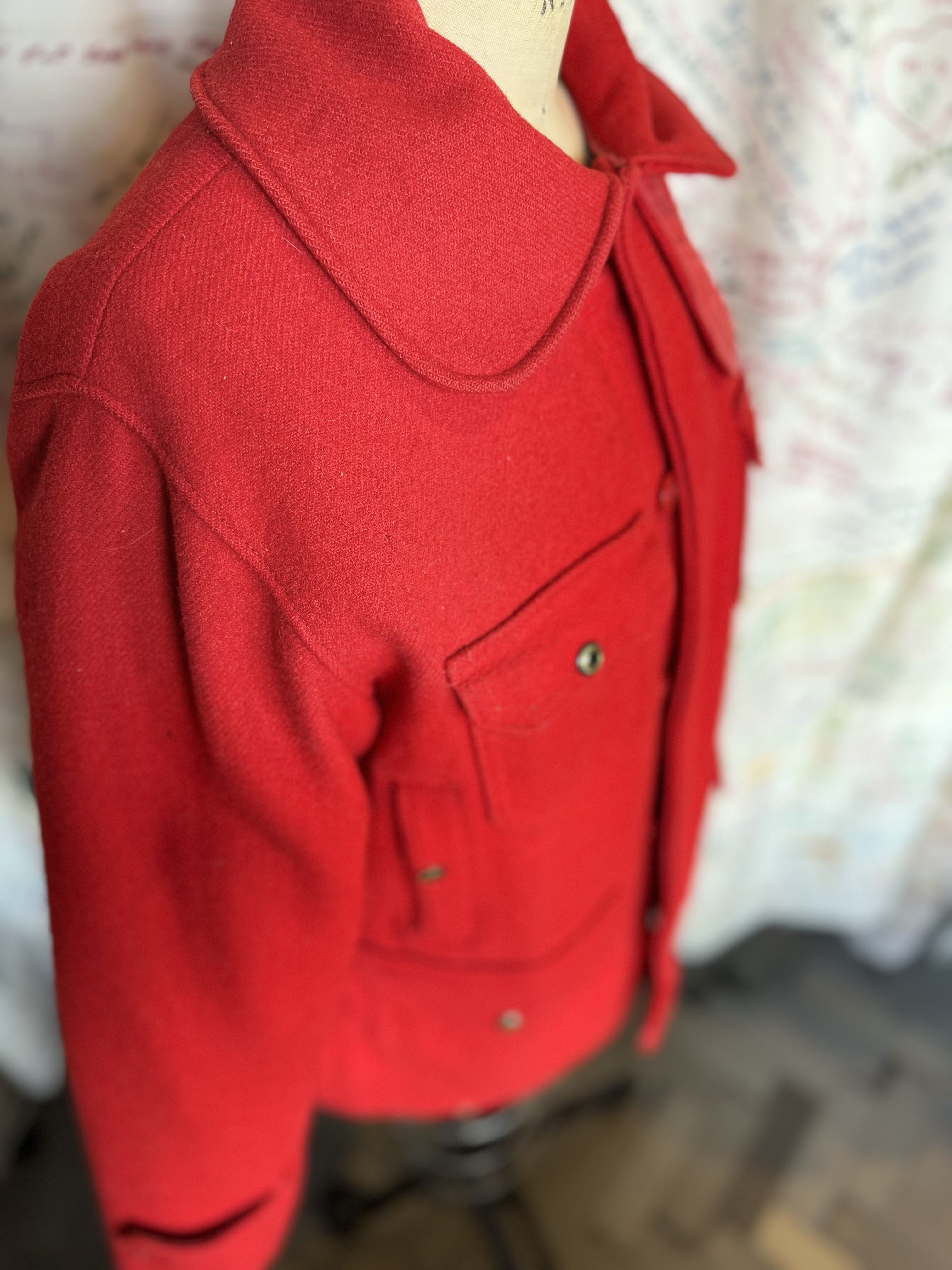 esc. Woolrich Vintage Mackinaw Red Hunting Jacket