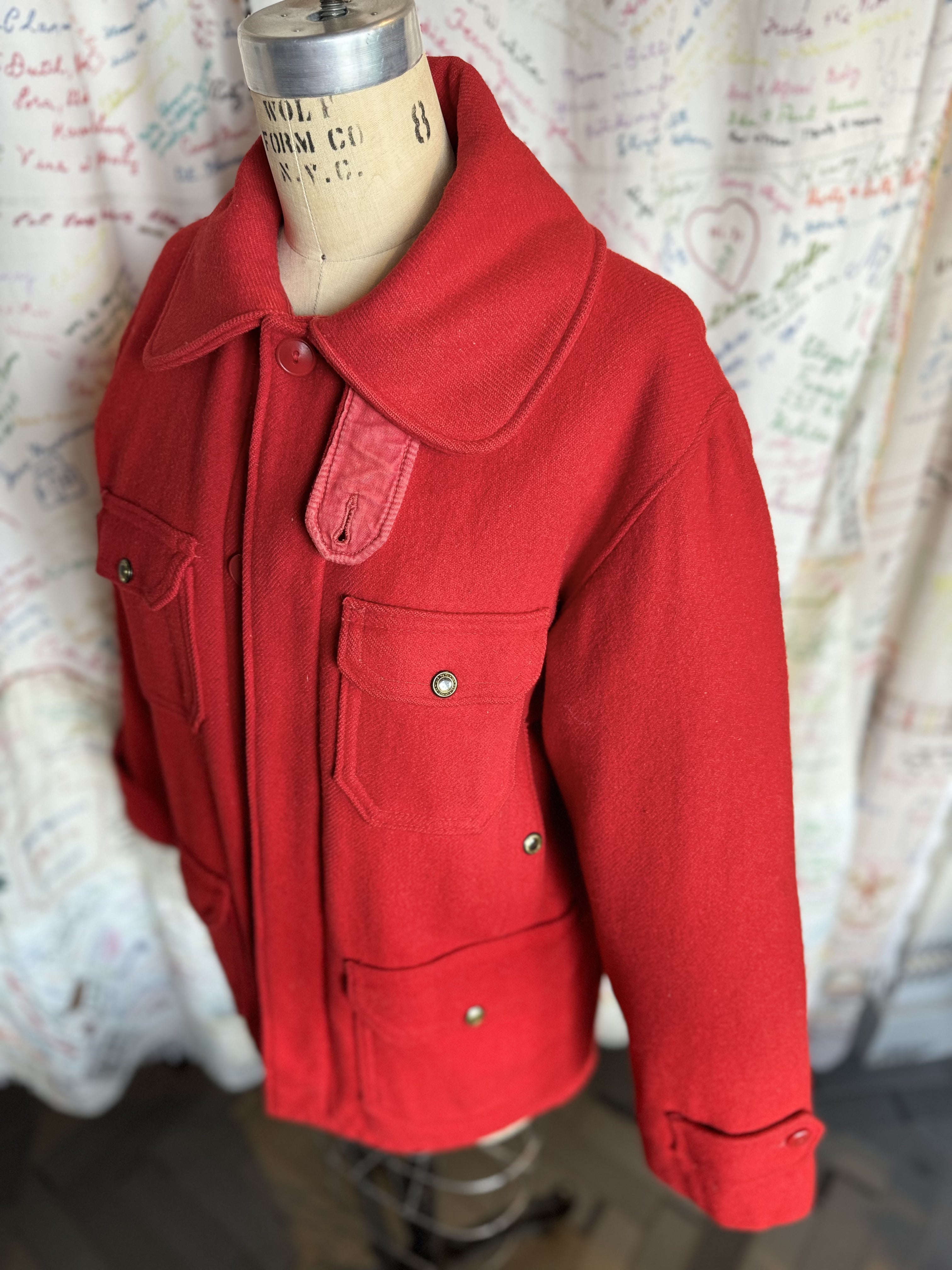 esc. Woolrich Vintage Mackinaw Red Hunting Jacket