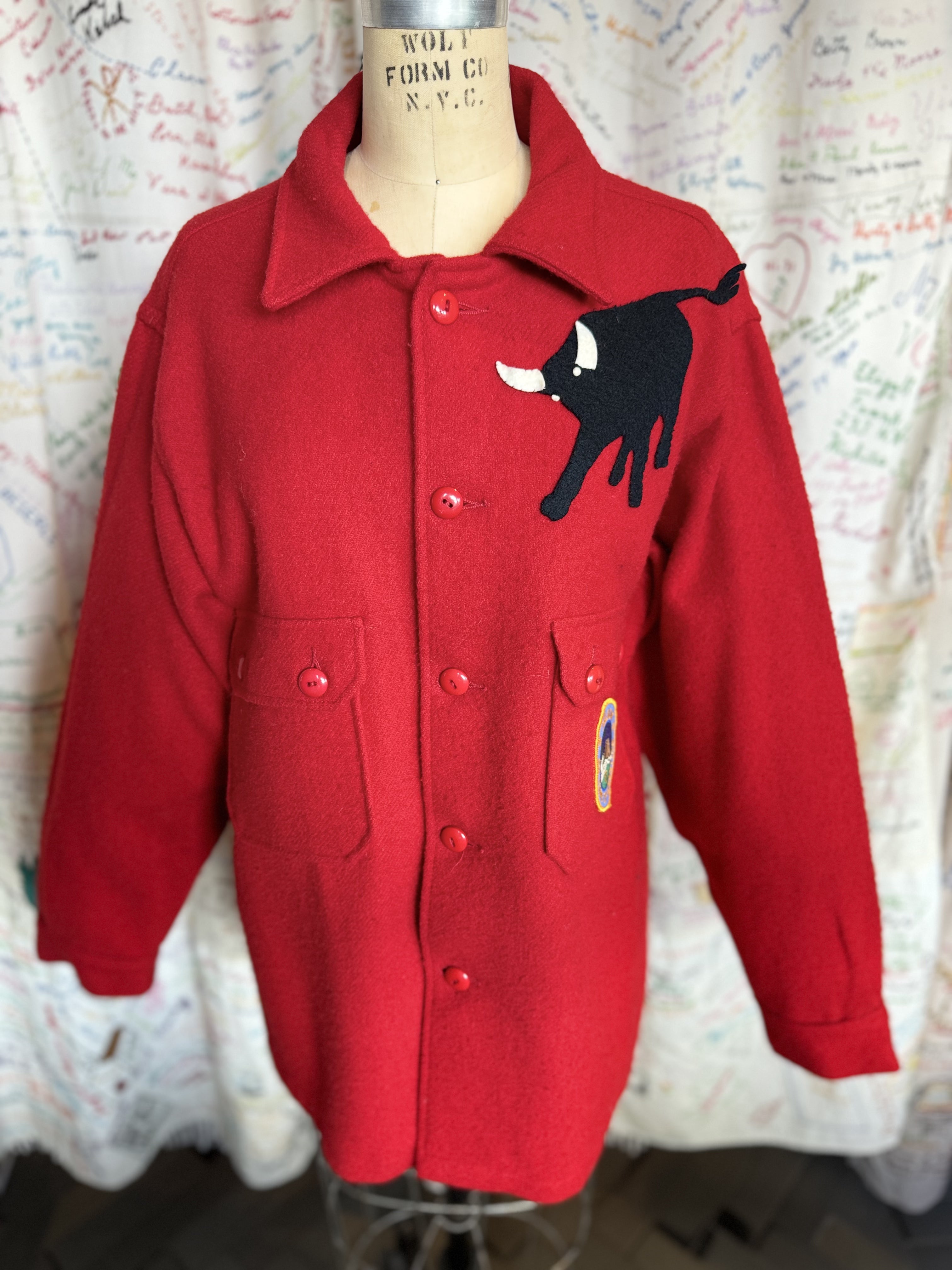 esc. Red Wool Philmont Bull Boy Scout Official jacket