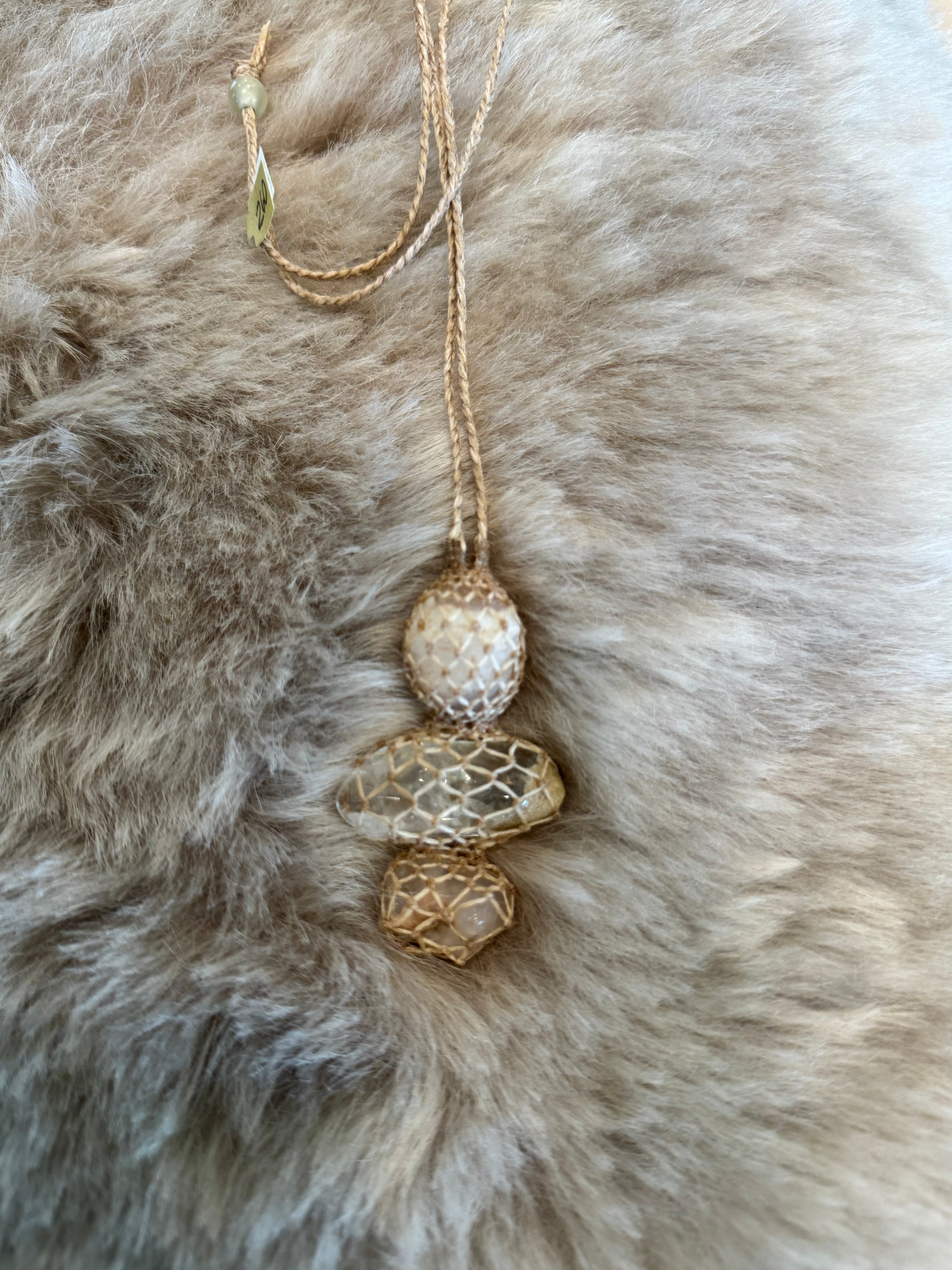 Feldspar + Quartz w/Rutile Chalcedony Necklace by Carina Schott
