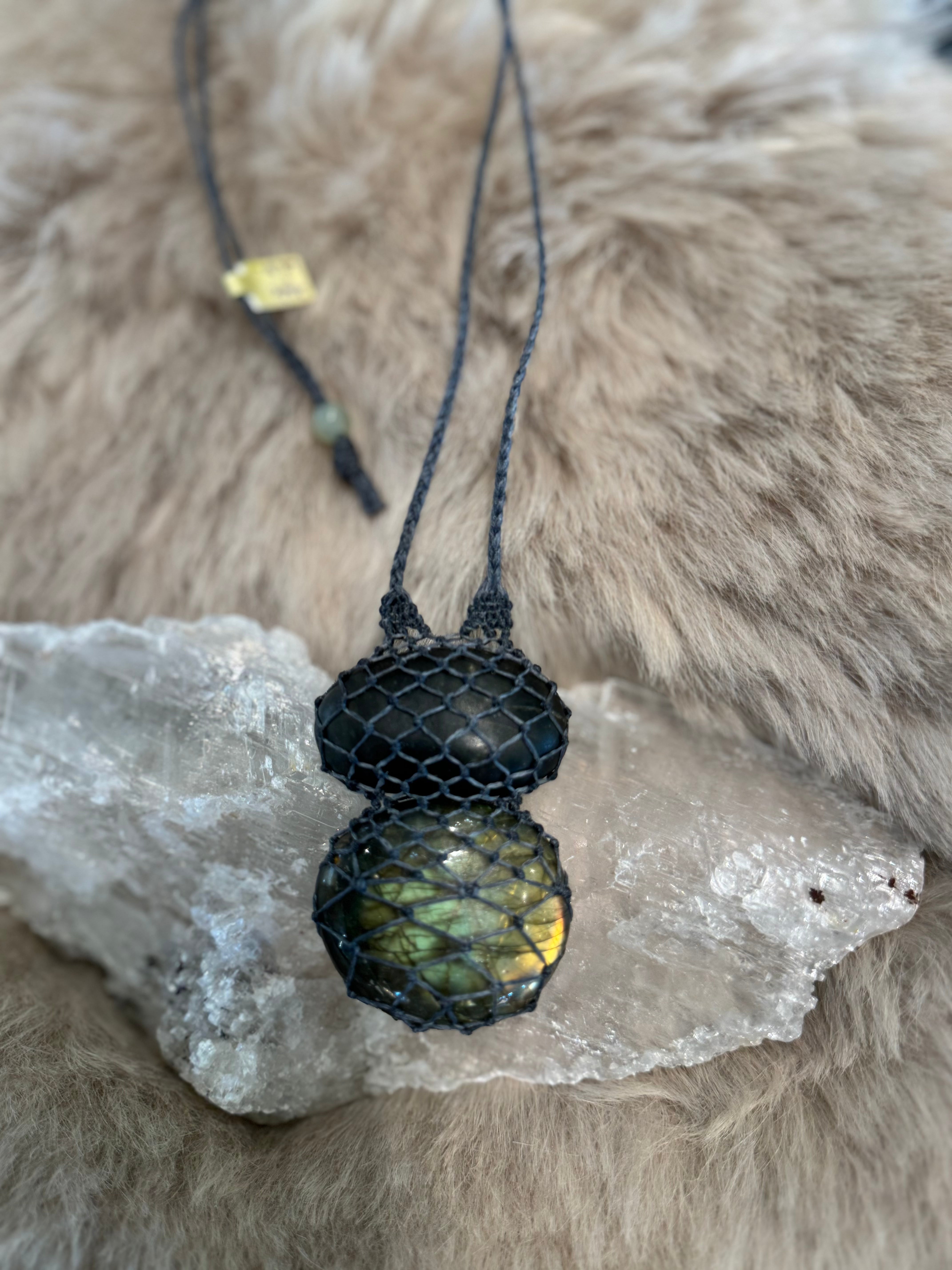 Jade + Labradorite Necklace by Carina Schott