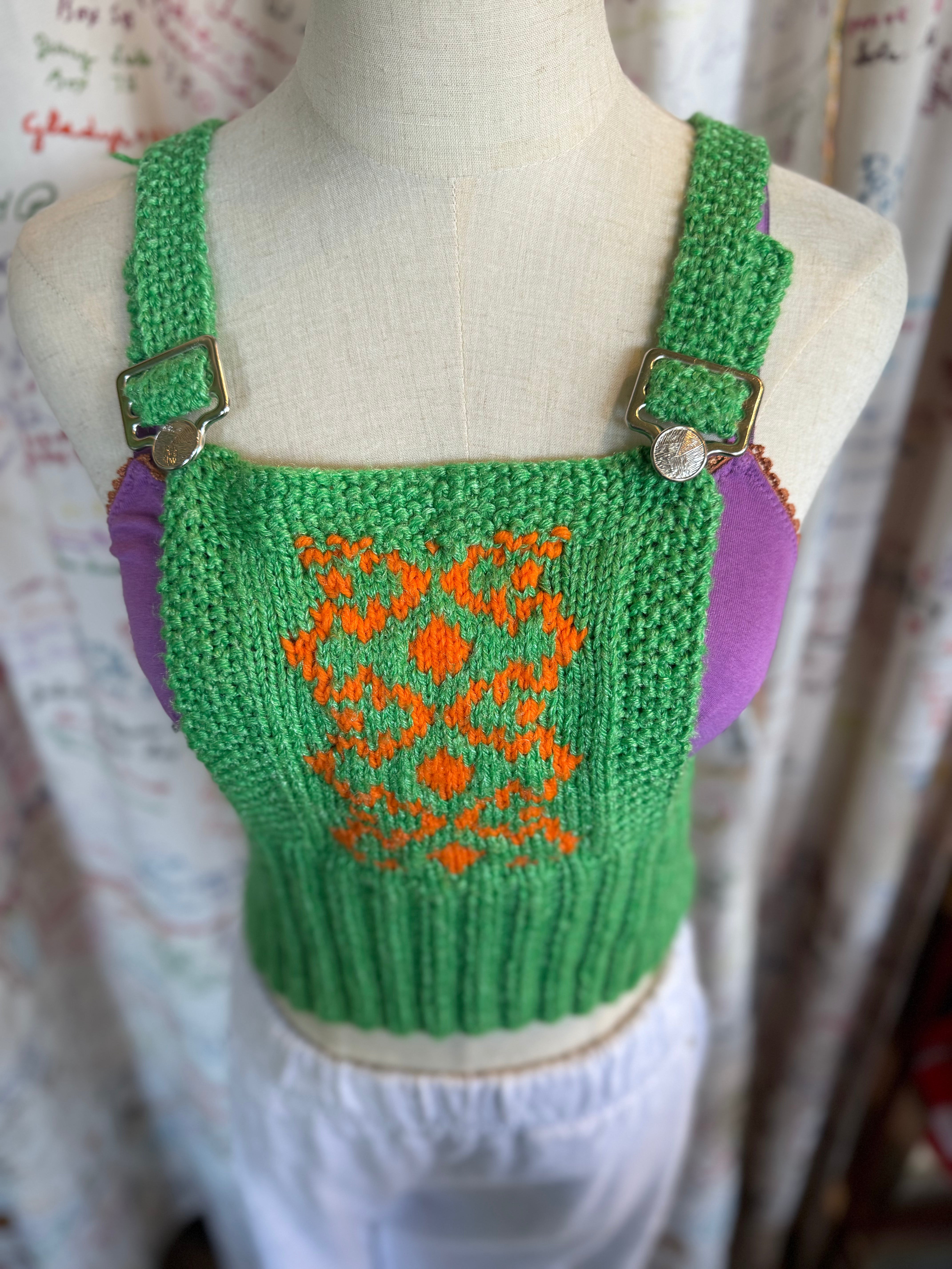 Knitted Halter Overall Top