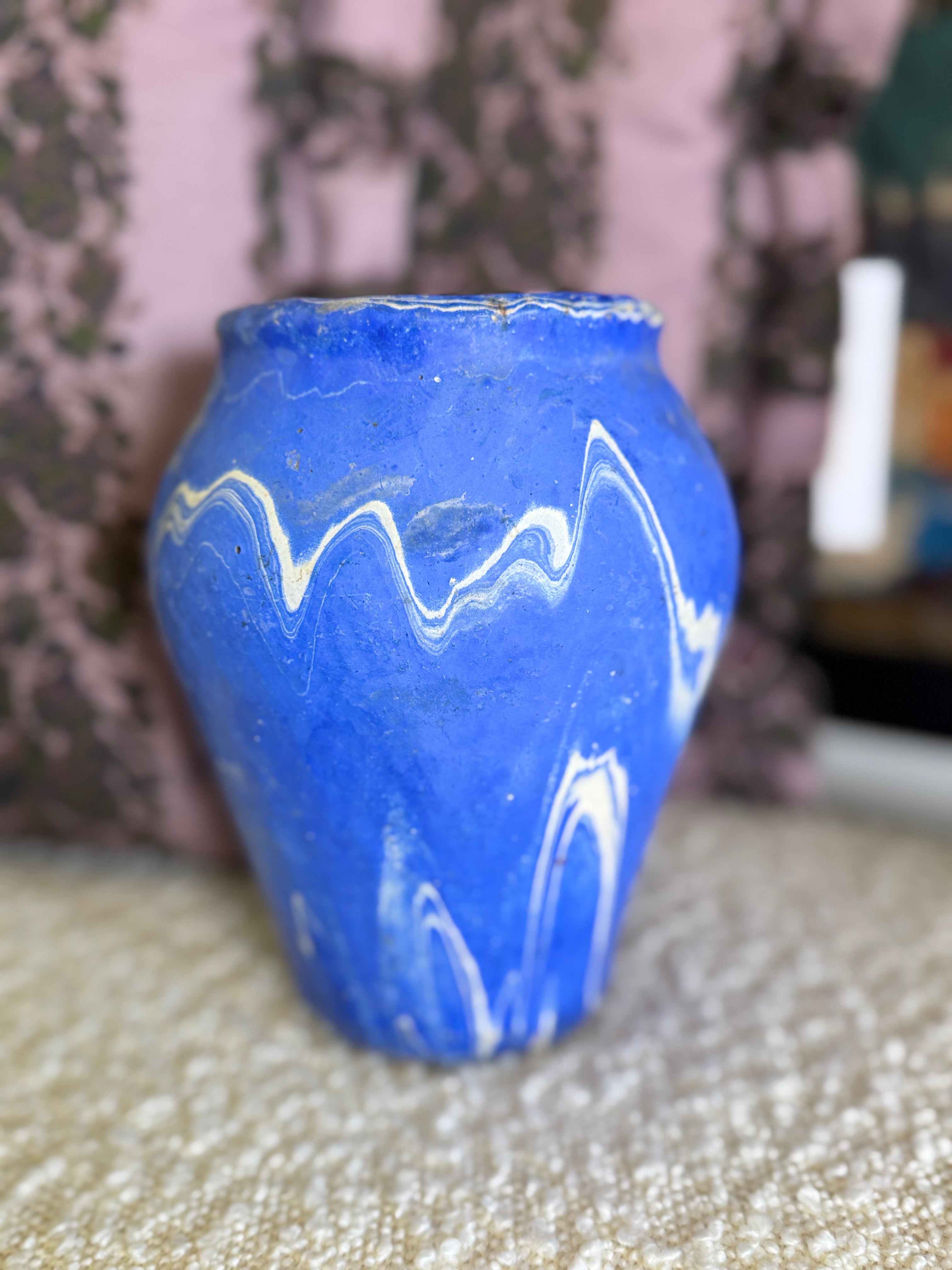 Ozark Roadside Art Vase | Cobalt Swirl
