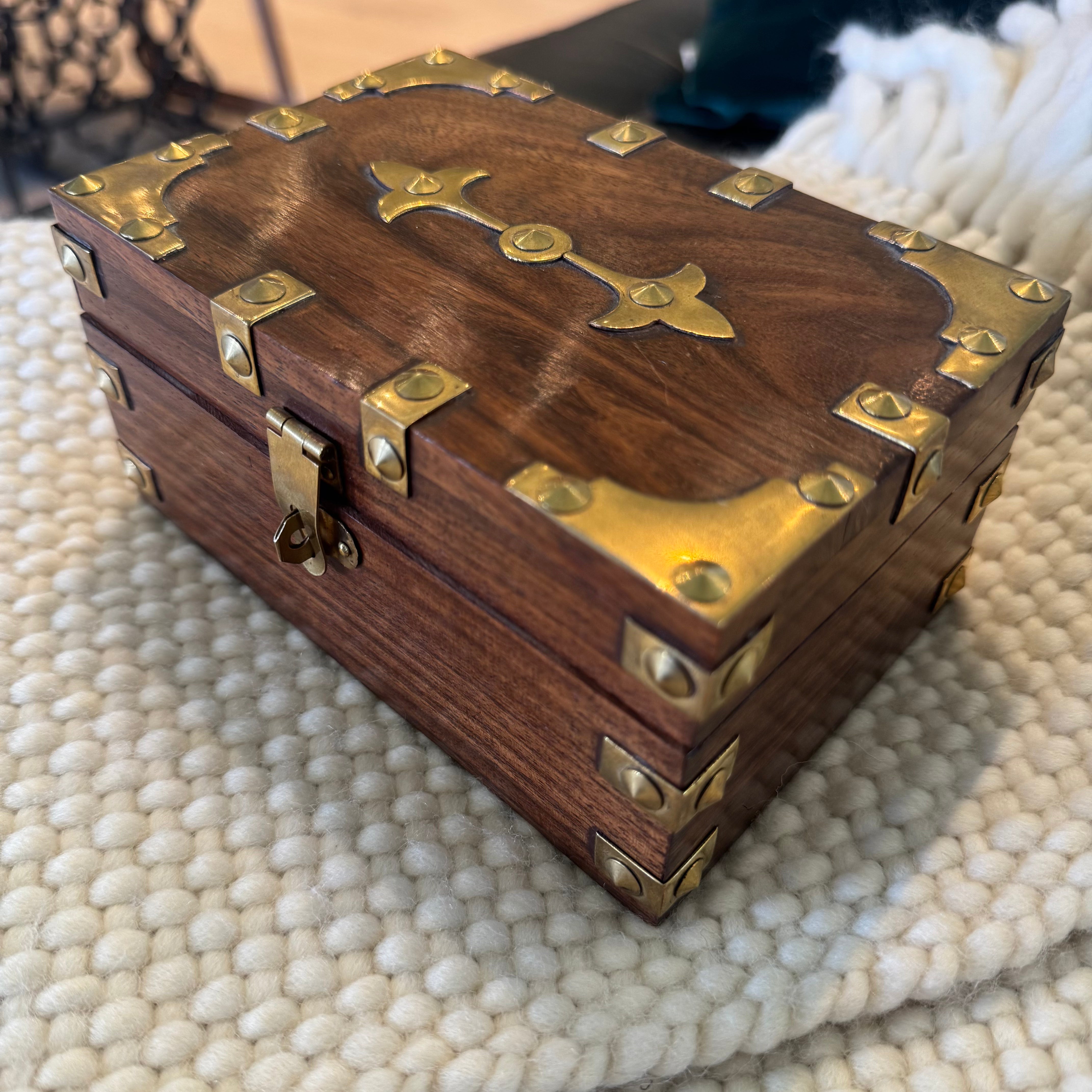 Wood + Brass Trinket Box