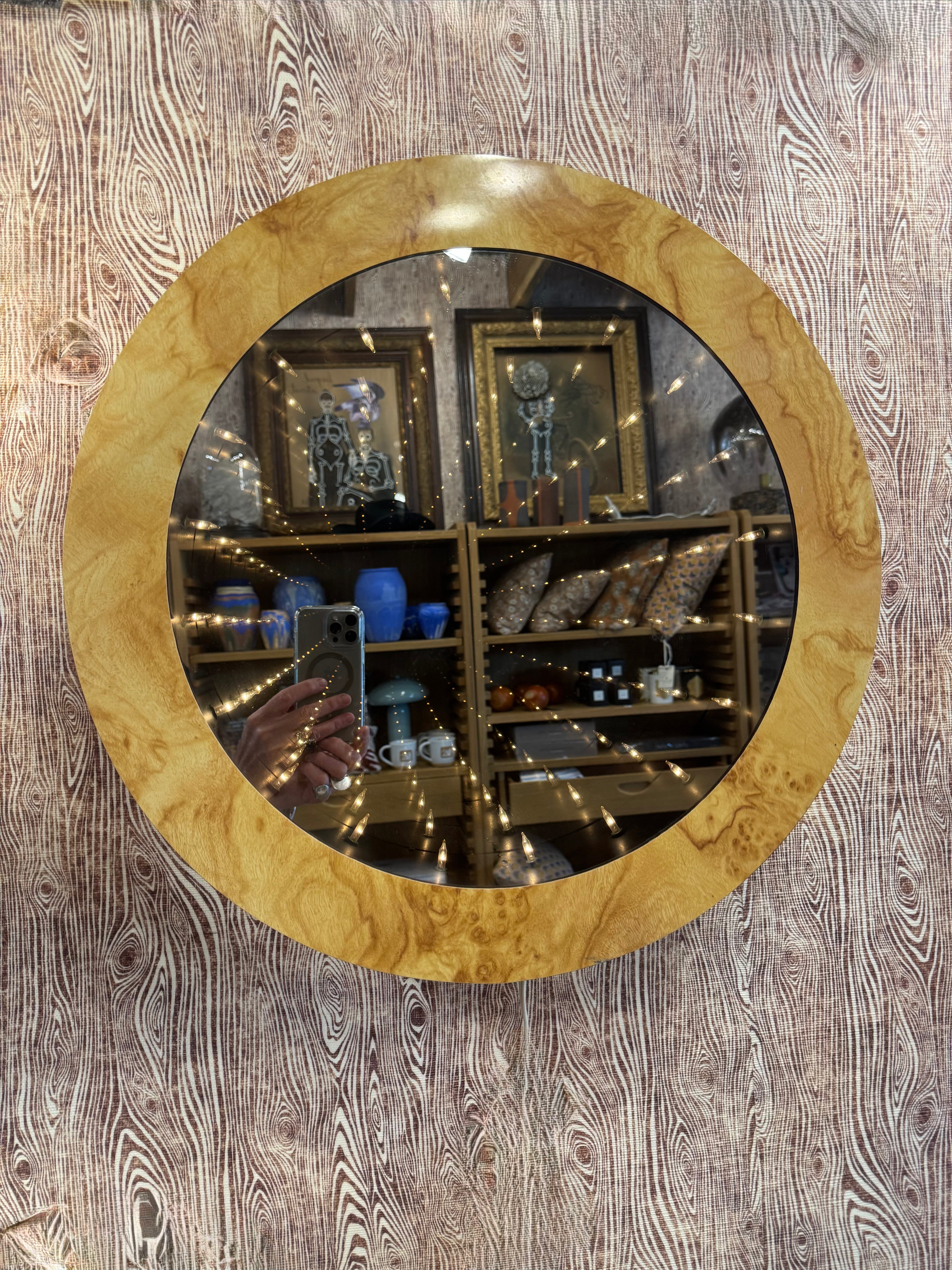 Bur Wood Infinity Mirror circa 1970's