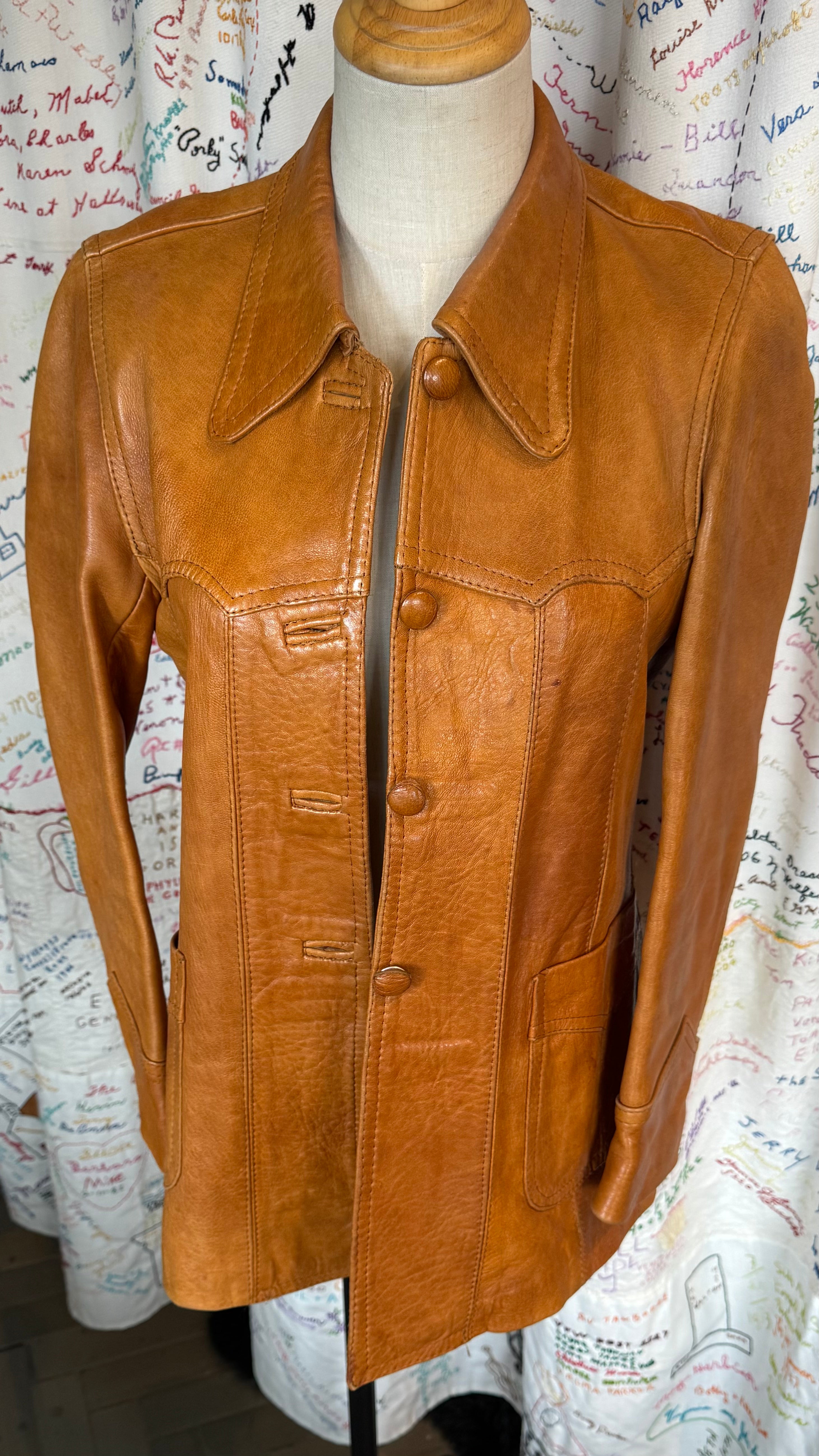 Leather Jacket + Leather Buttons
