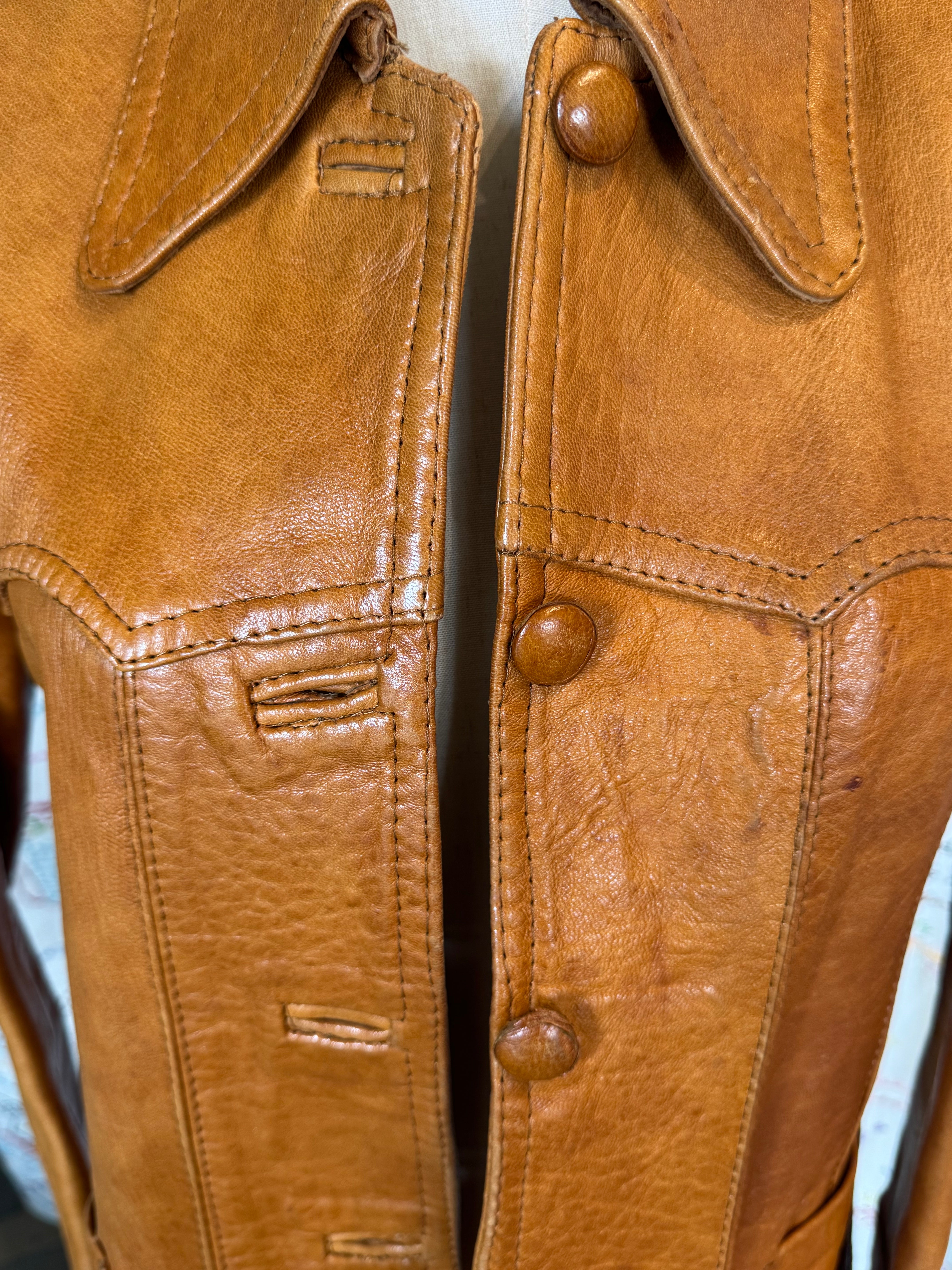 Leather Jacket + Leather Buttons