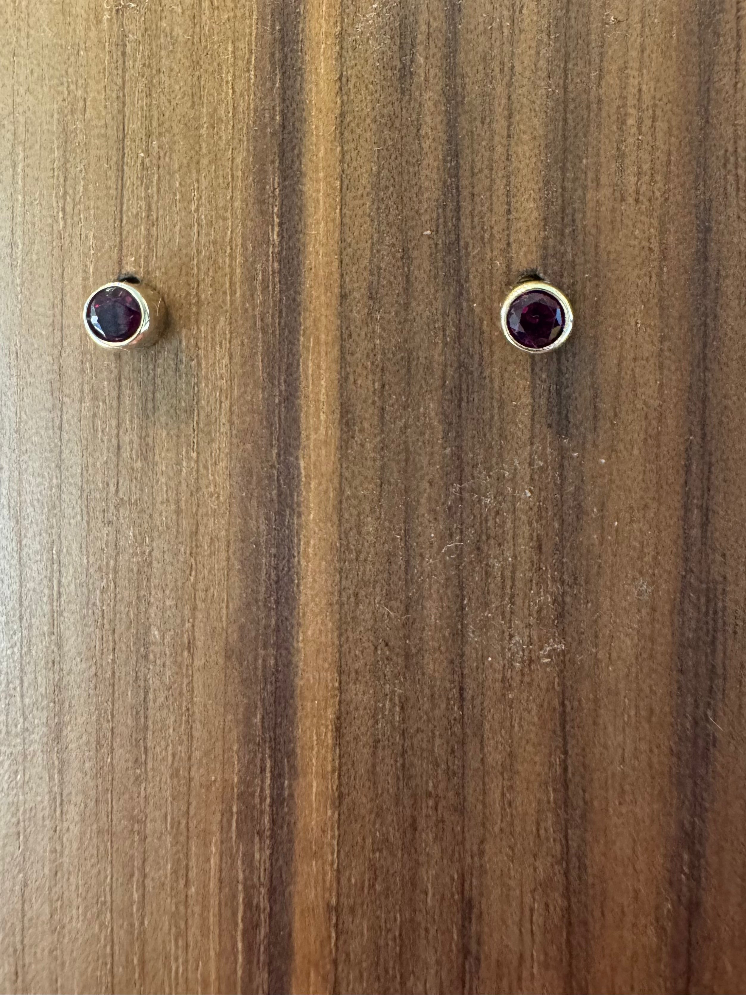 GARNET STUD EARRINGS by Young In The Mountains