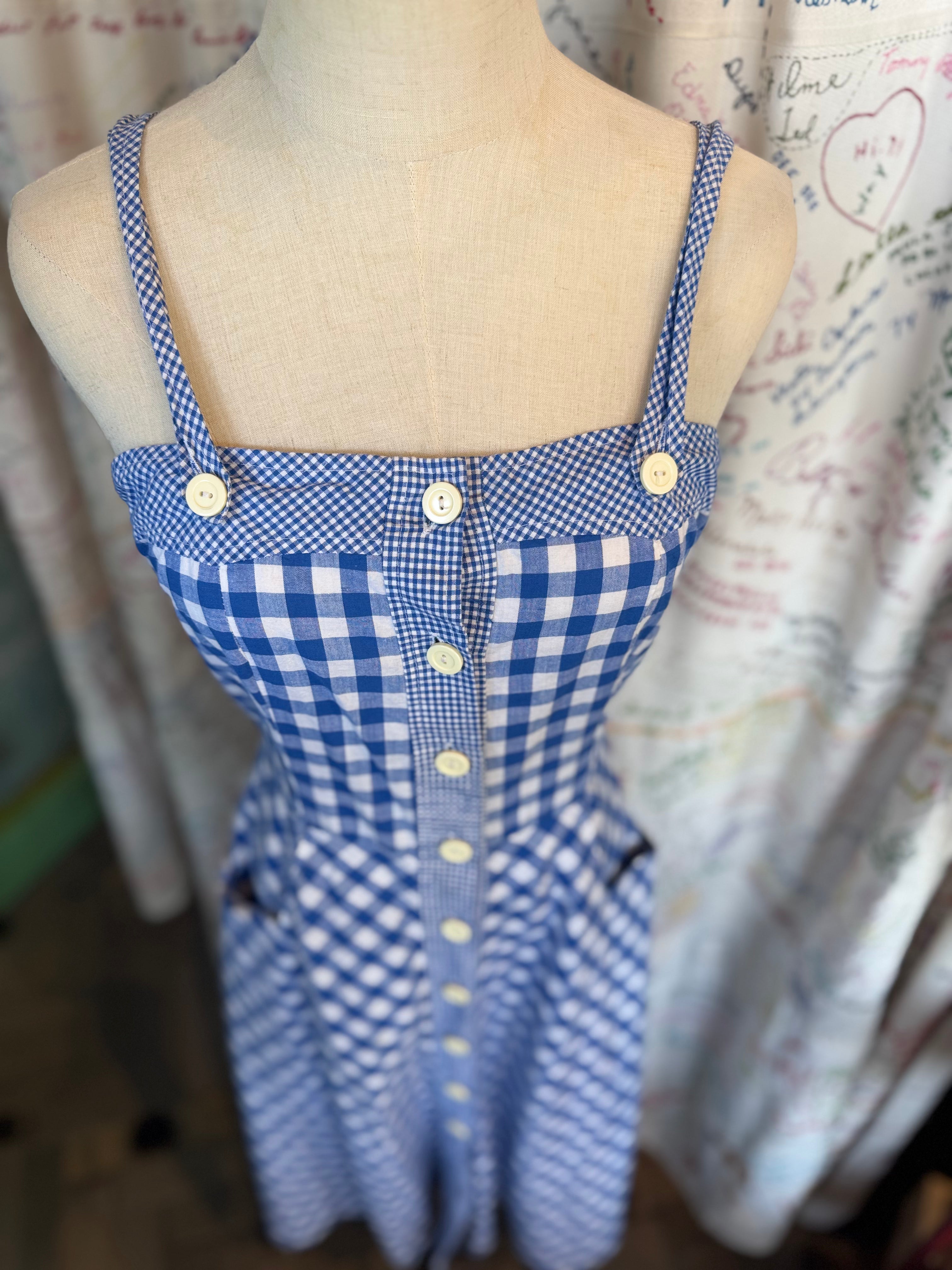Blue & White Checkered Sundress