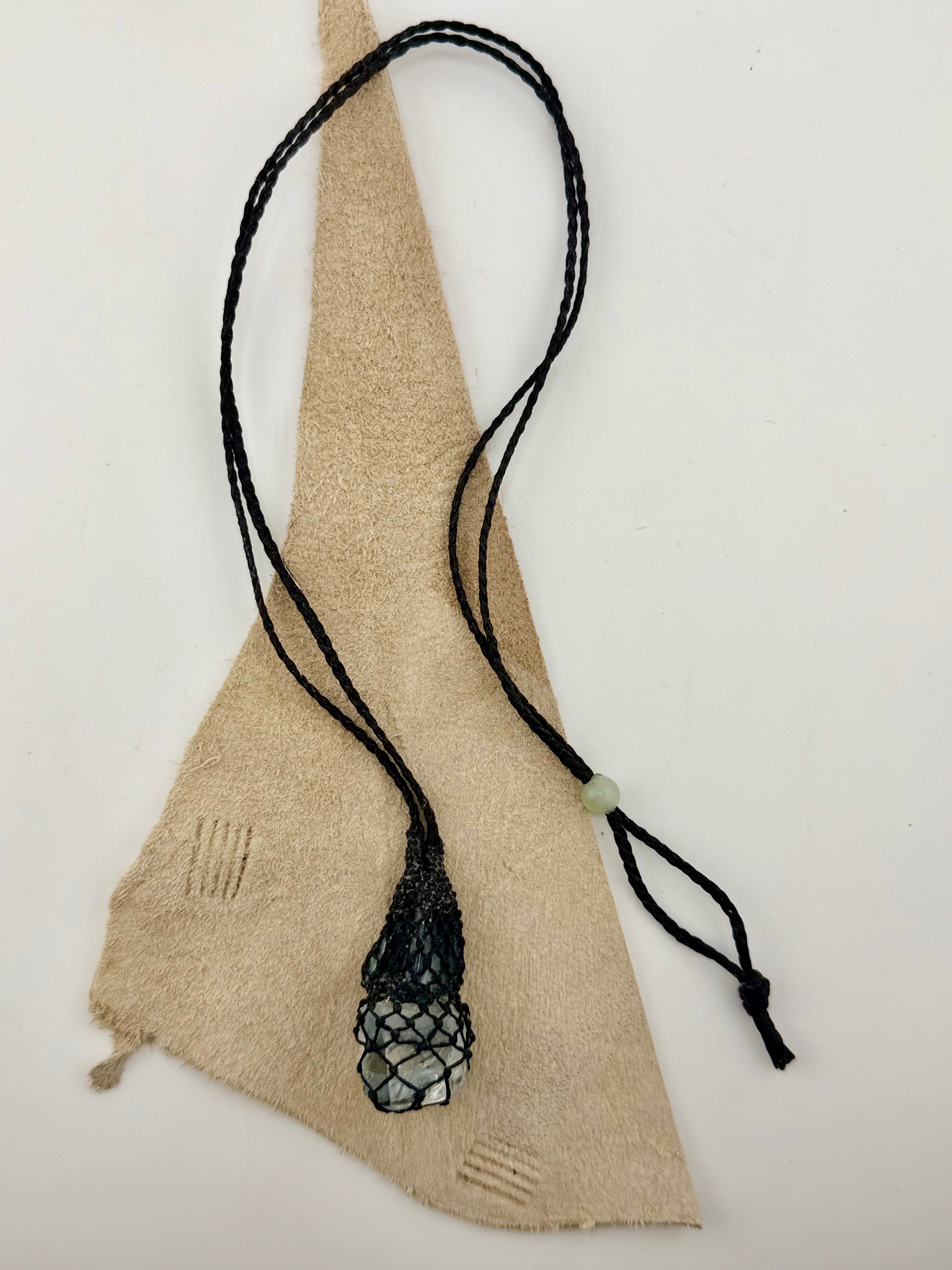 Aquamarine + Jade Netted Necklace by Carina Schott