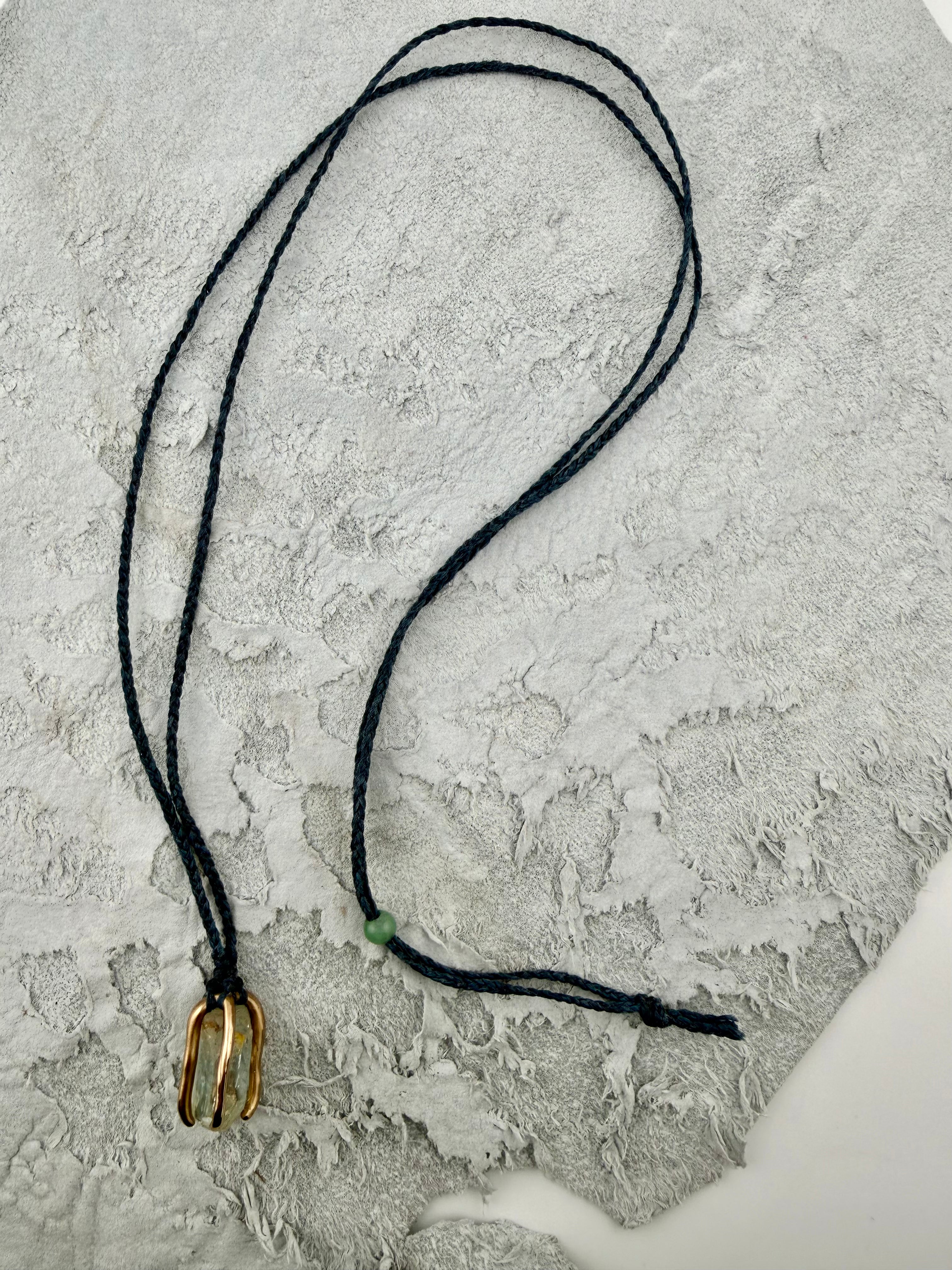 Small Bronze Cage Topaz Necklace by Carina Schott
