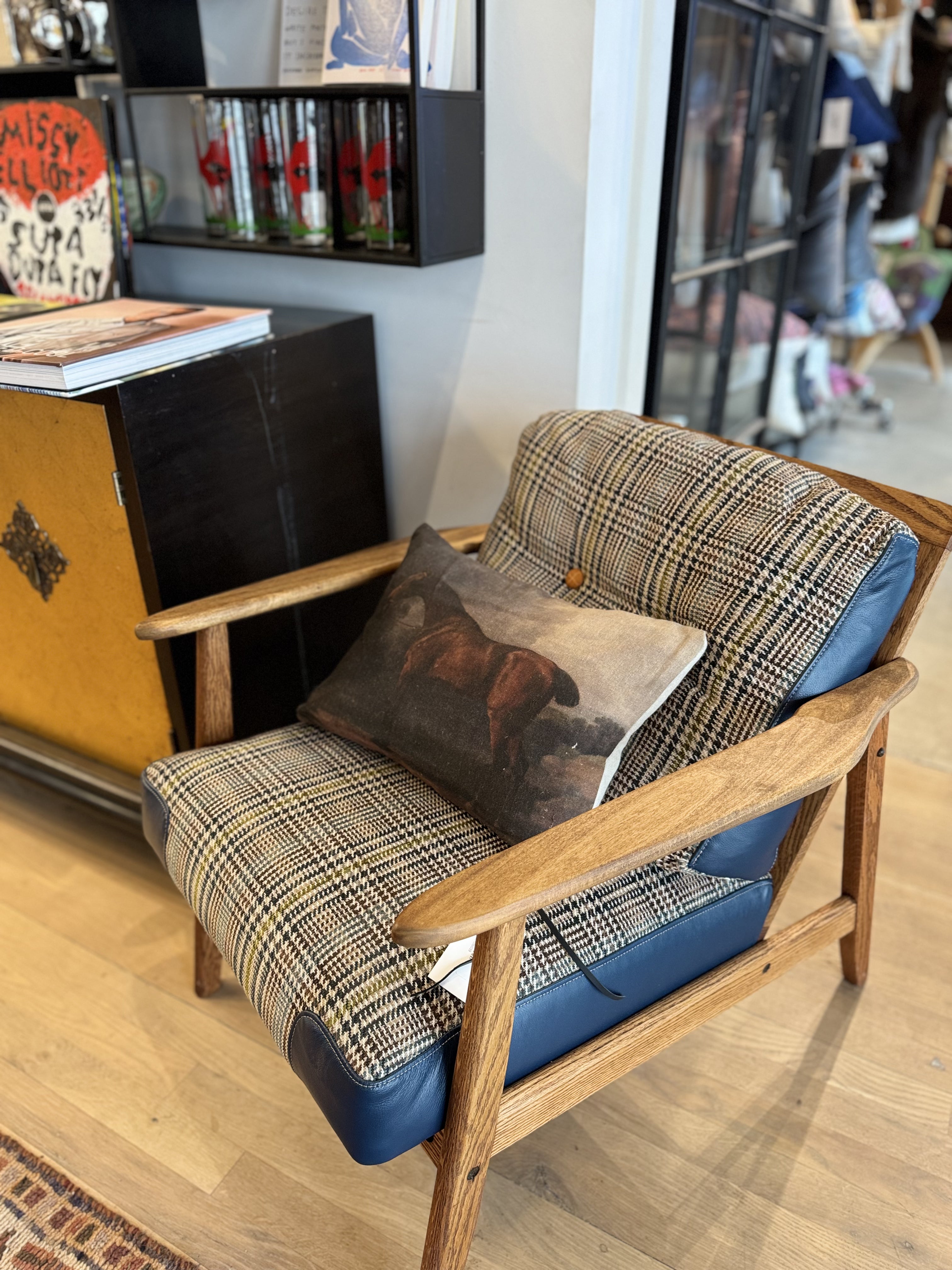 MCM Plaid Upholstered Chair