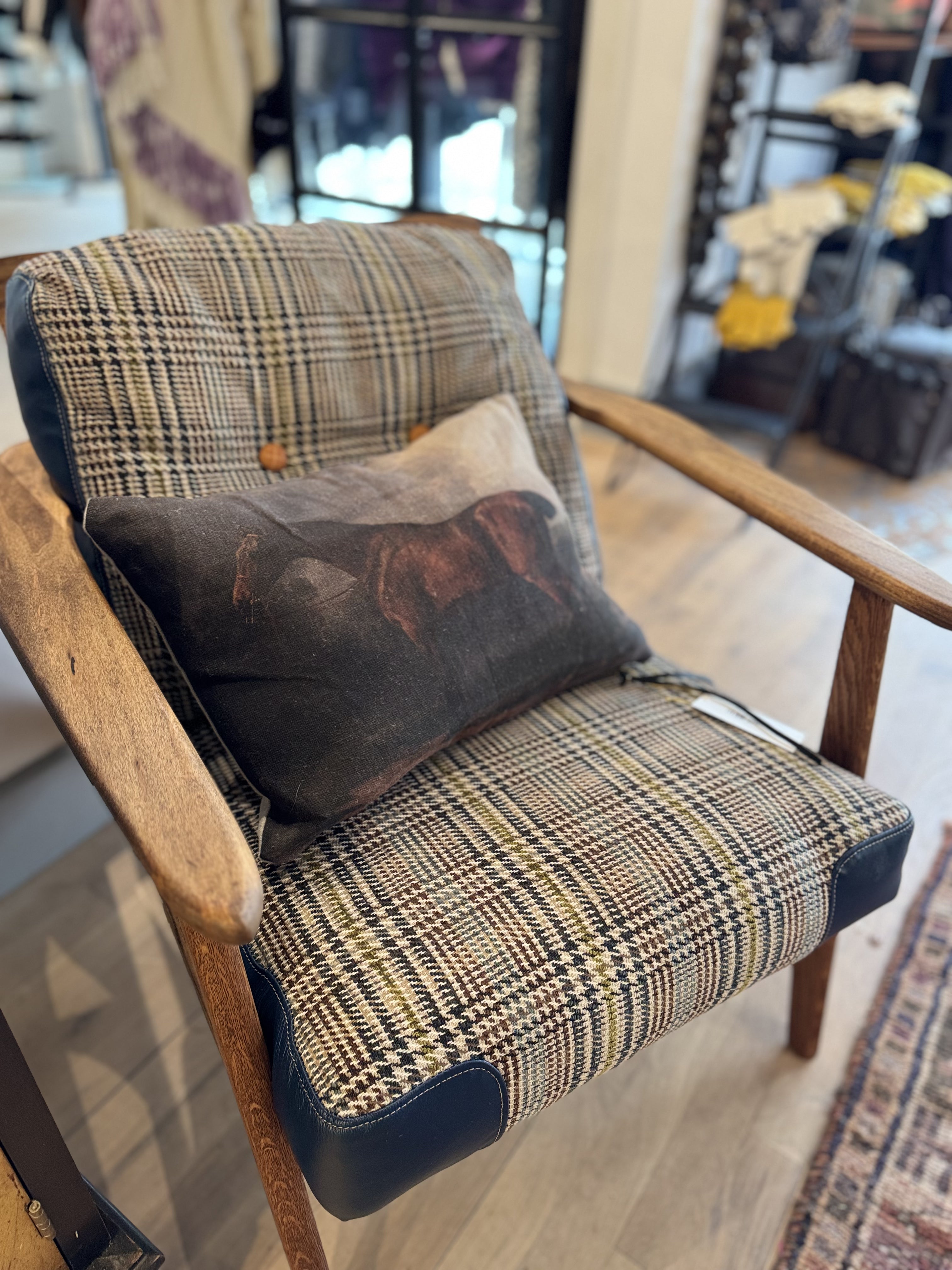 MCM Plaid Upholstered Chair