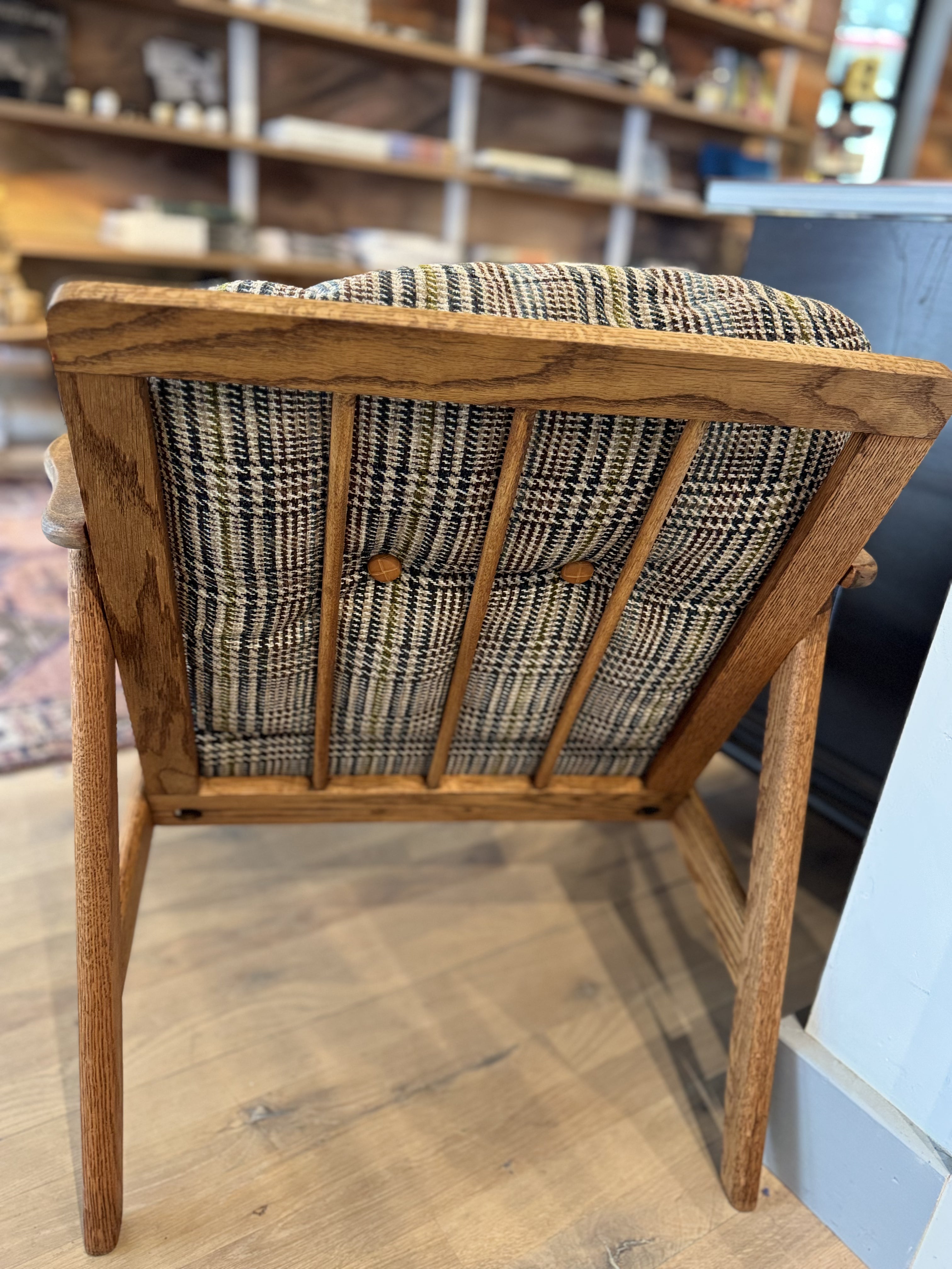 MCM Plaid Upholstered Chair