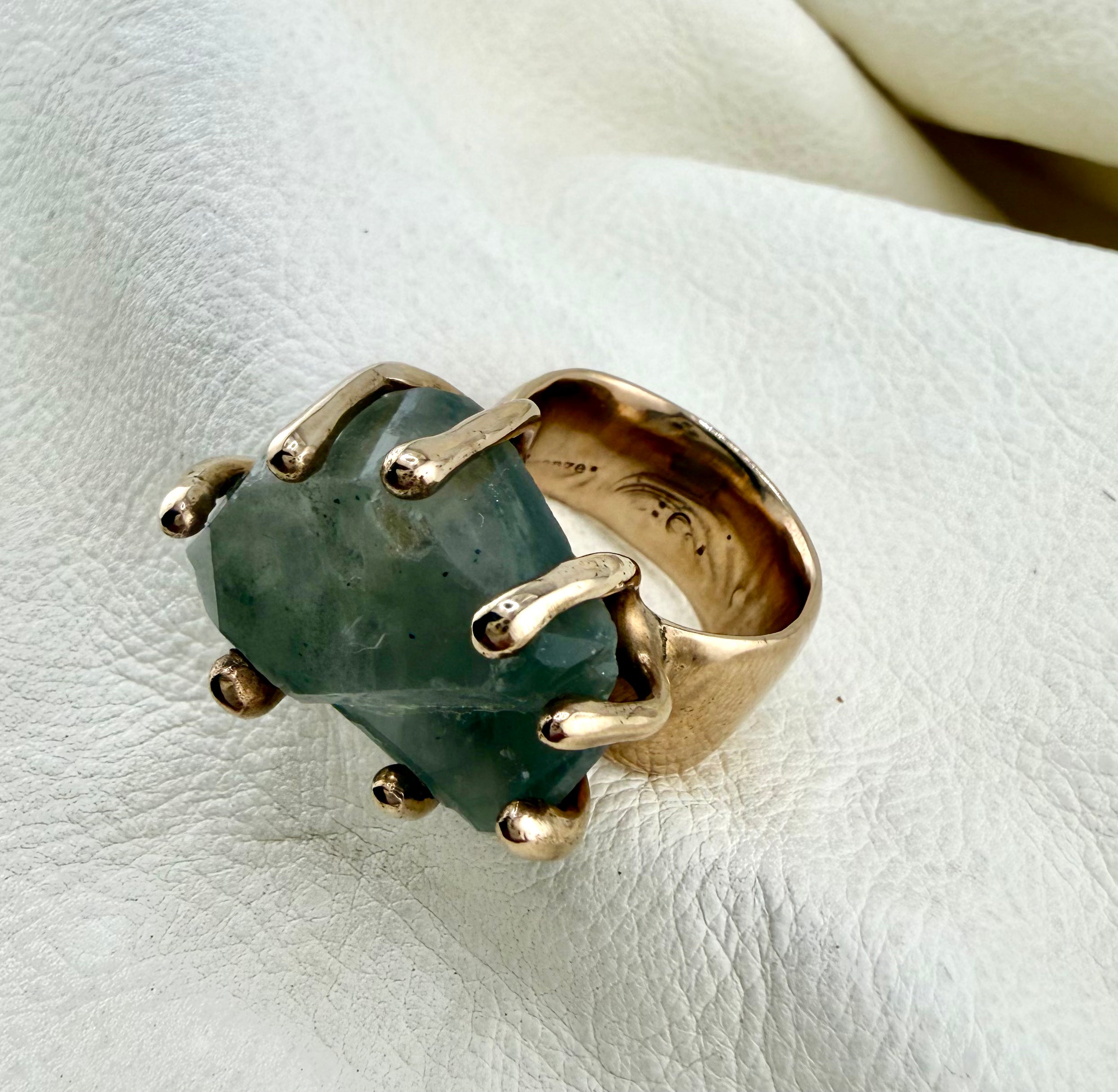 Dream Quartz Ring Cast in Bronze by Carina Schott