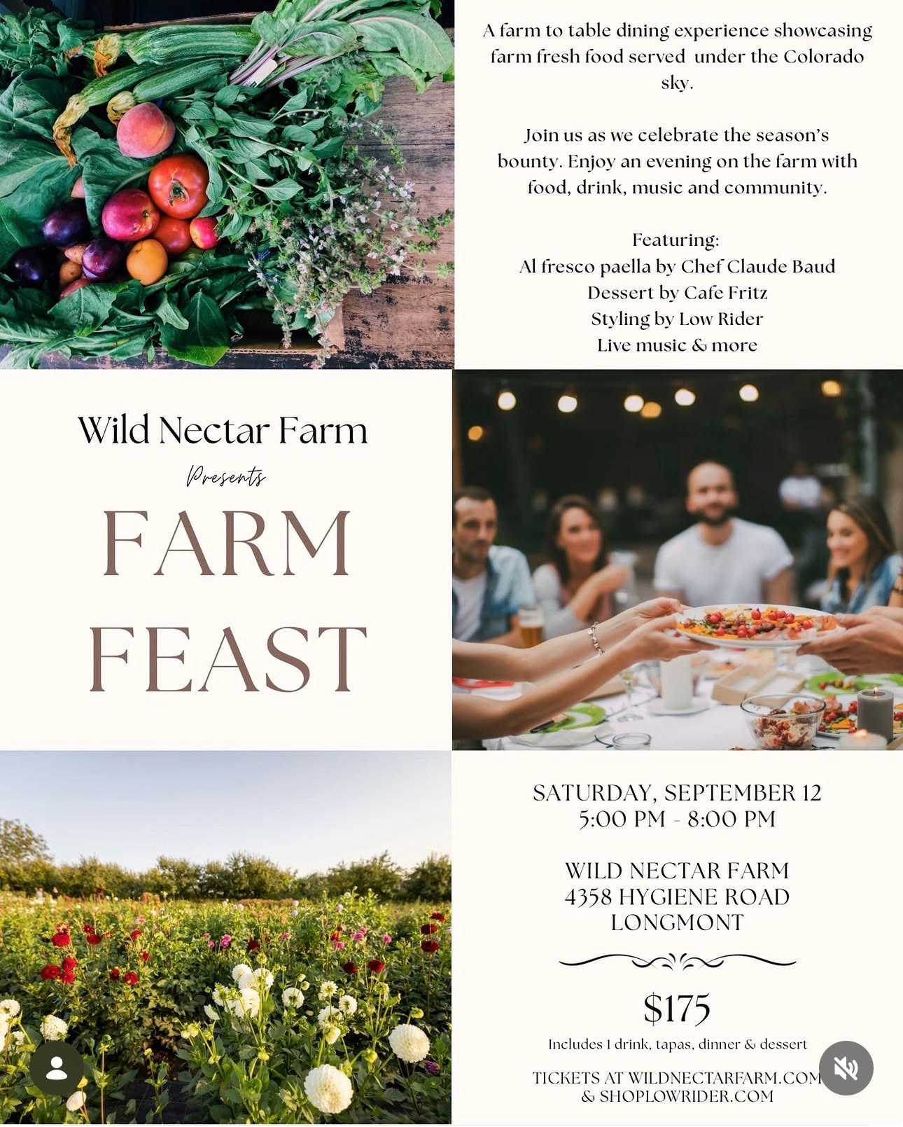 Farm Feast Wild Nectar + Low Rider Sept. 12