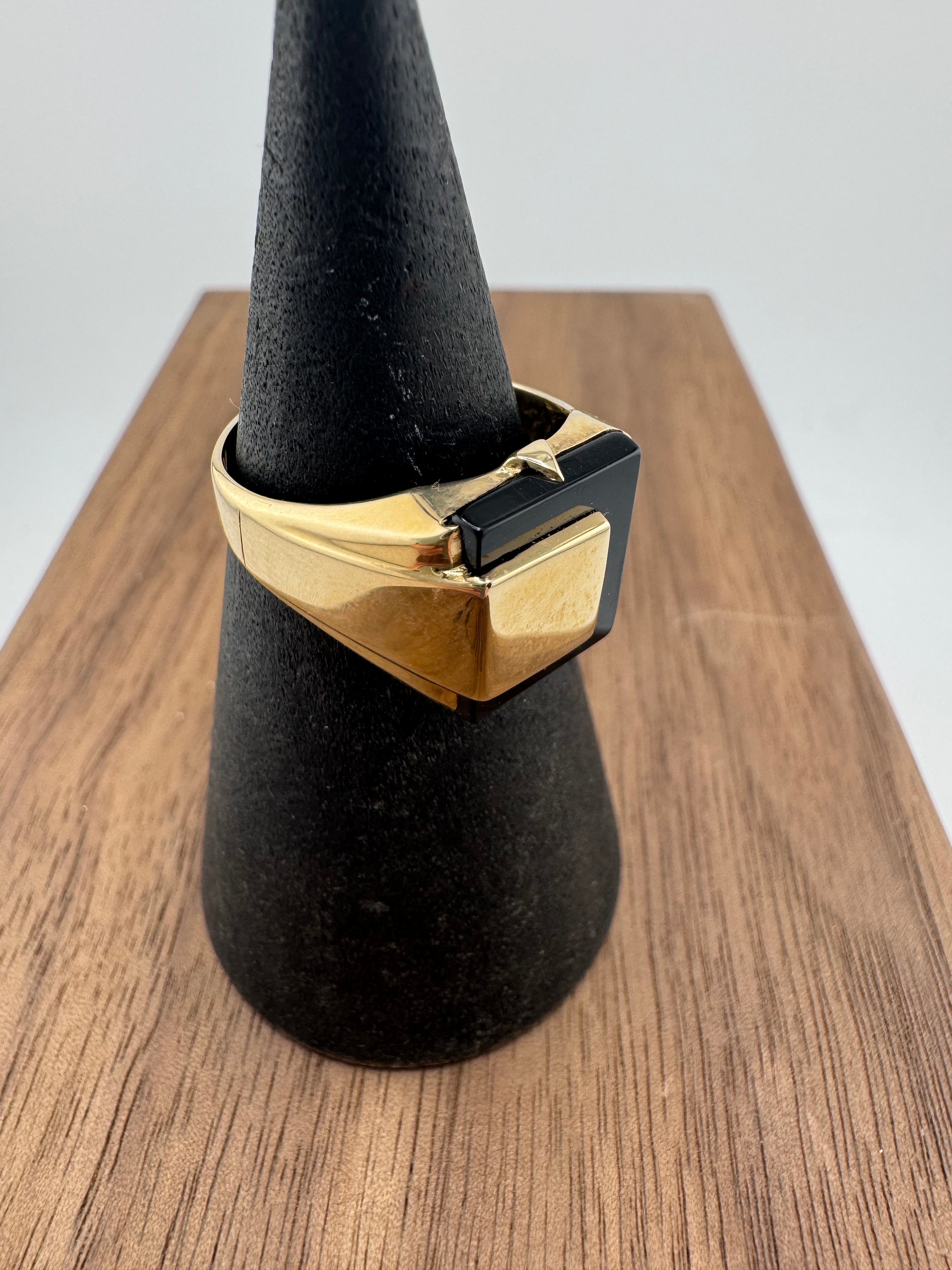 Onyx + Gold Signet Ring