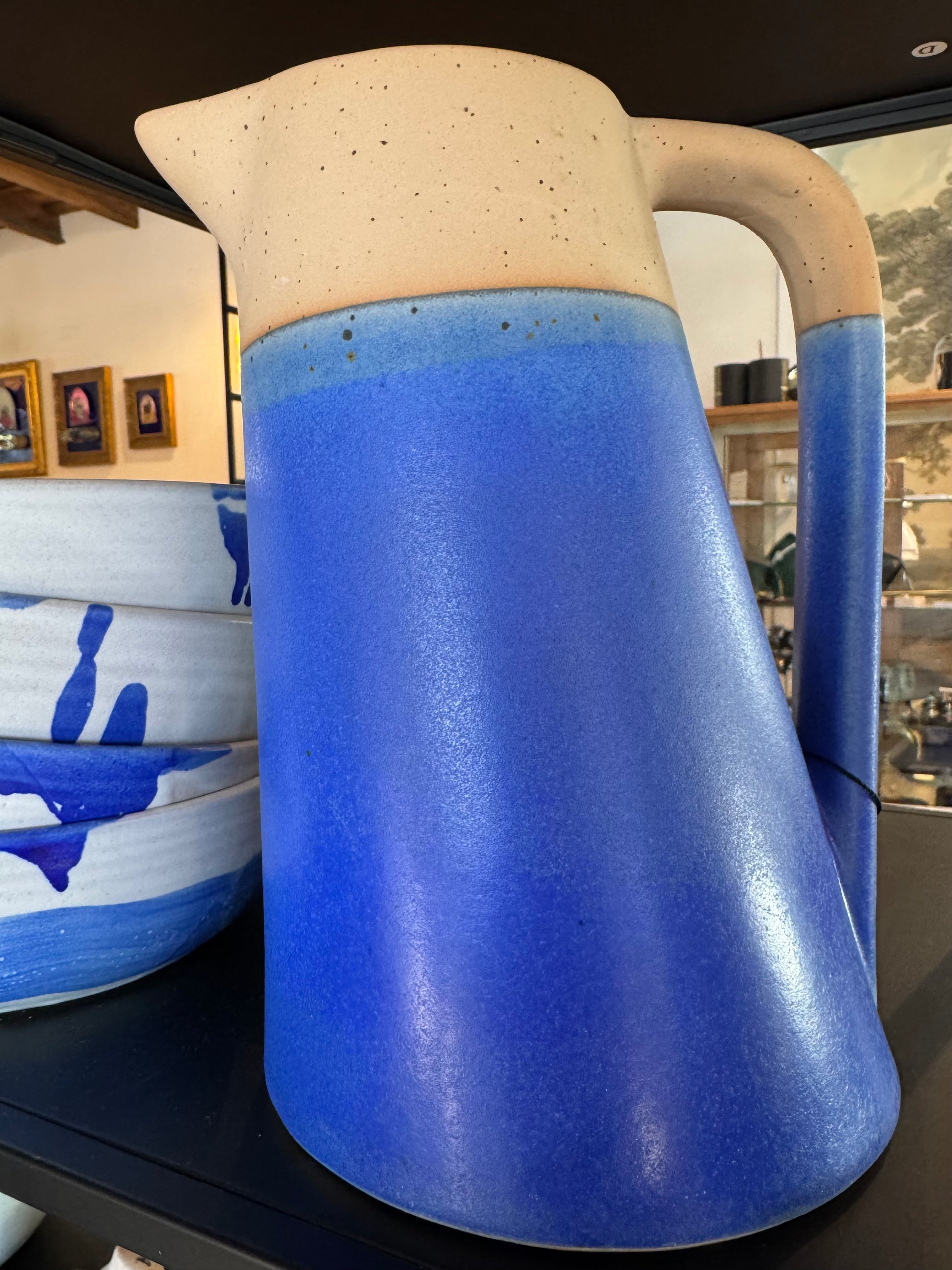 Blue Ceramic Pitcher