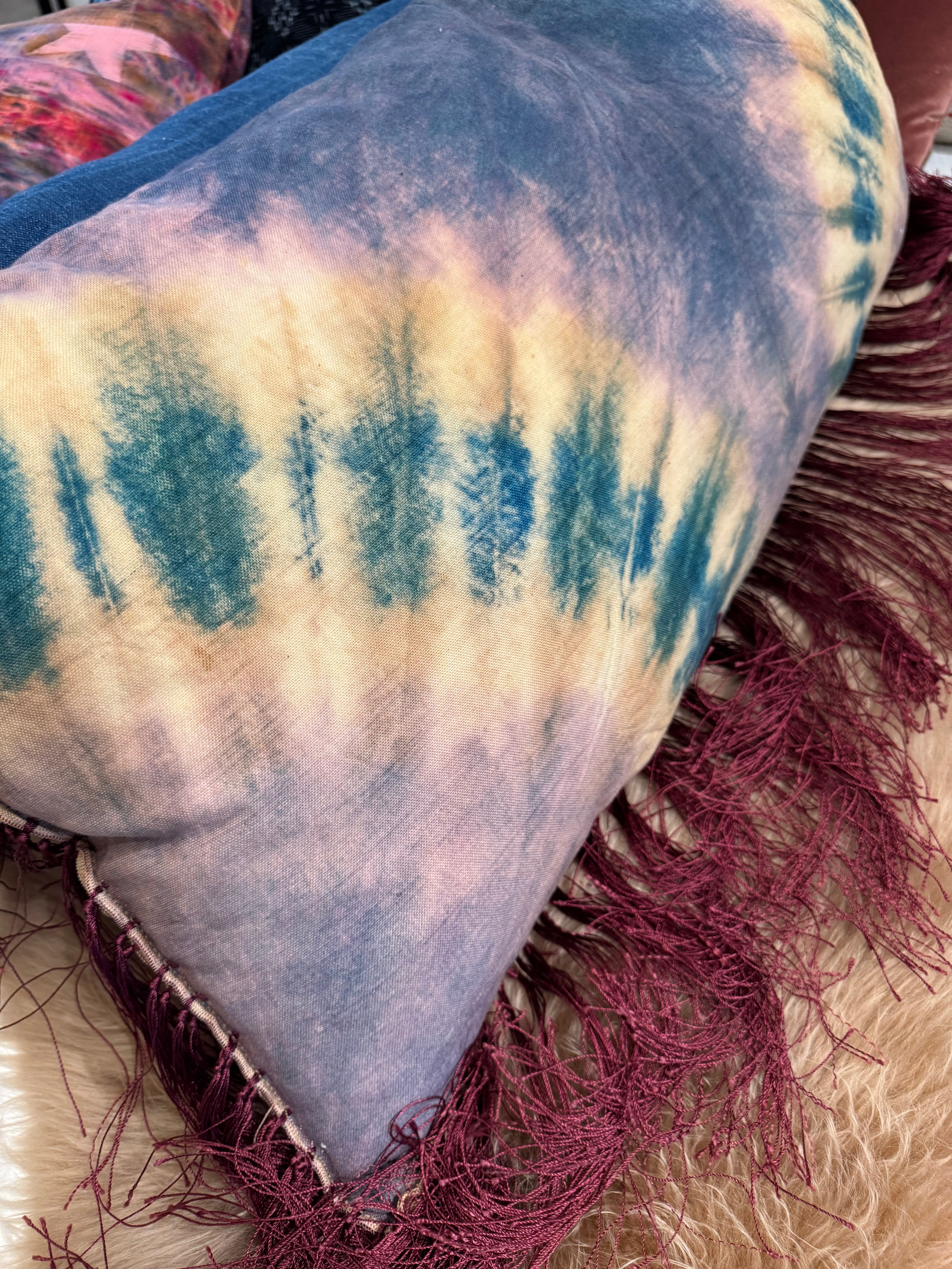 Tie Dye Piano Shawl Pillow