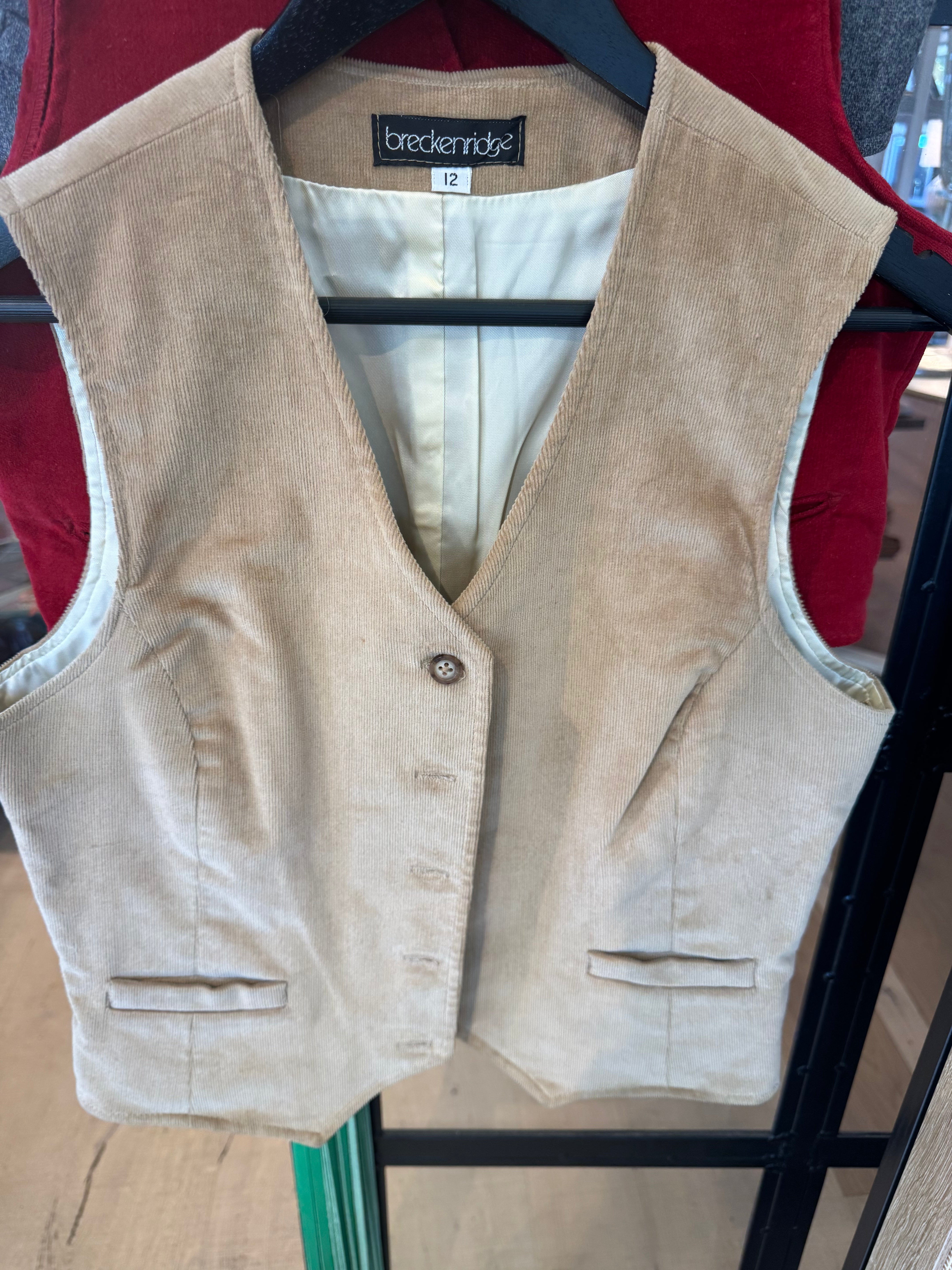 Breckenridge Camel Cord Vest