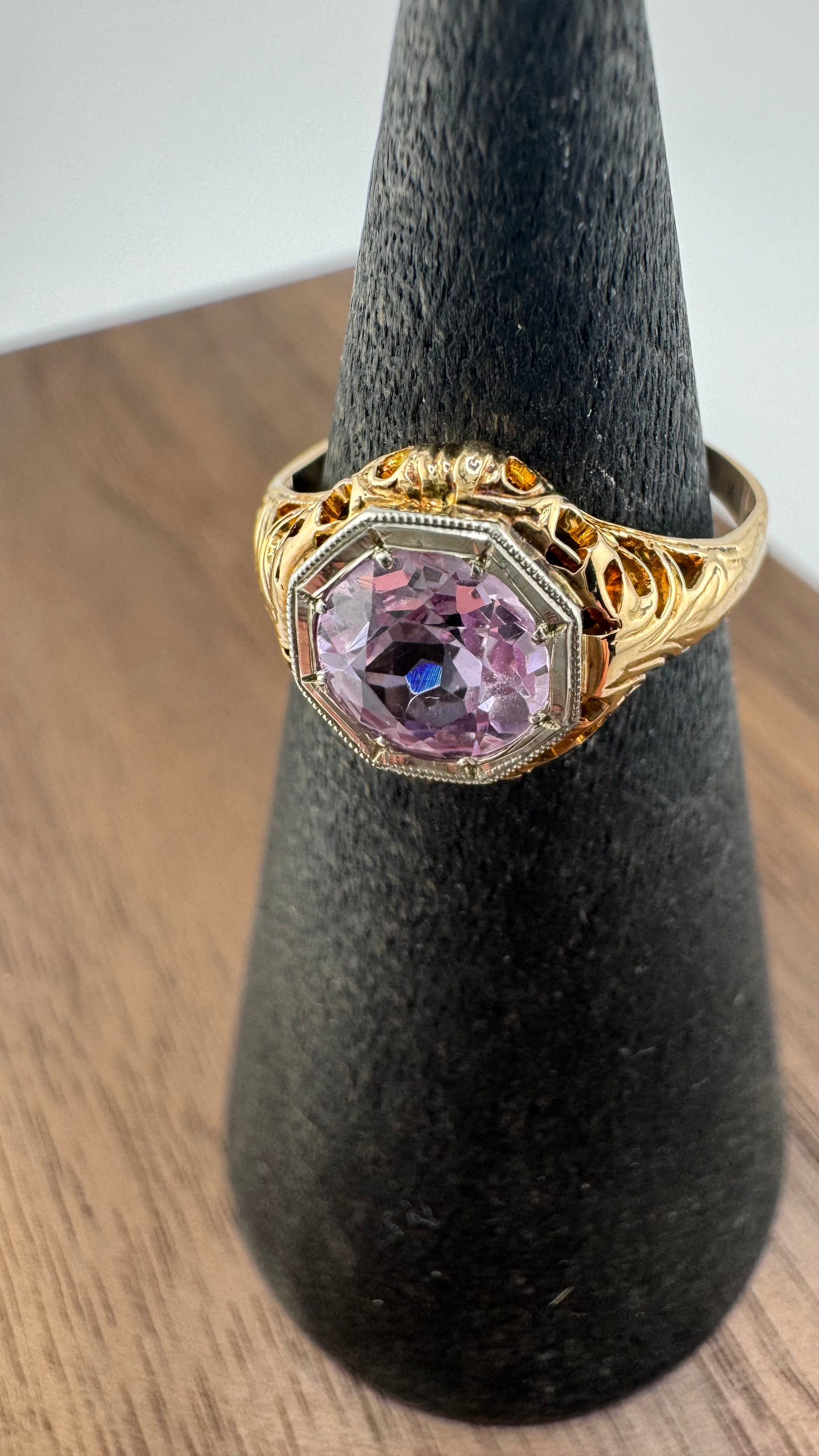 Diamond Cut Pink Sapphire Ring