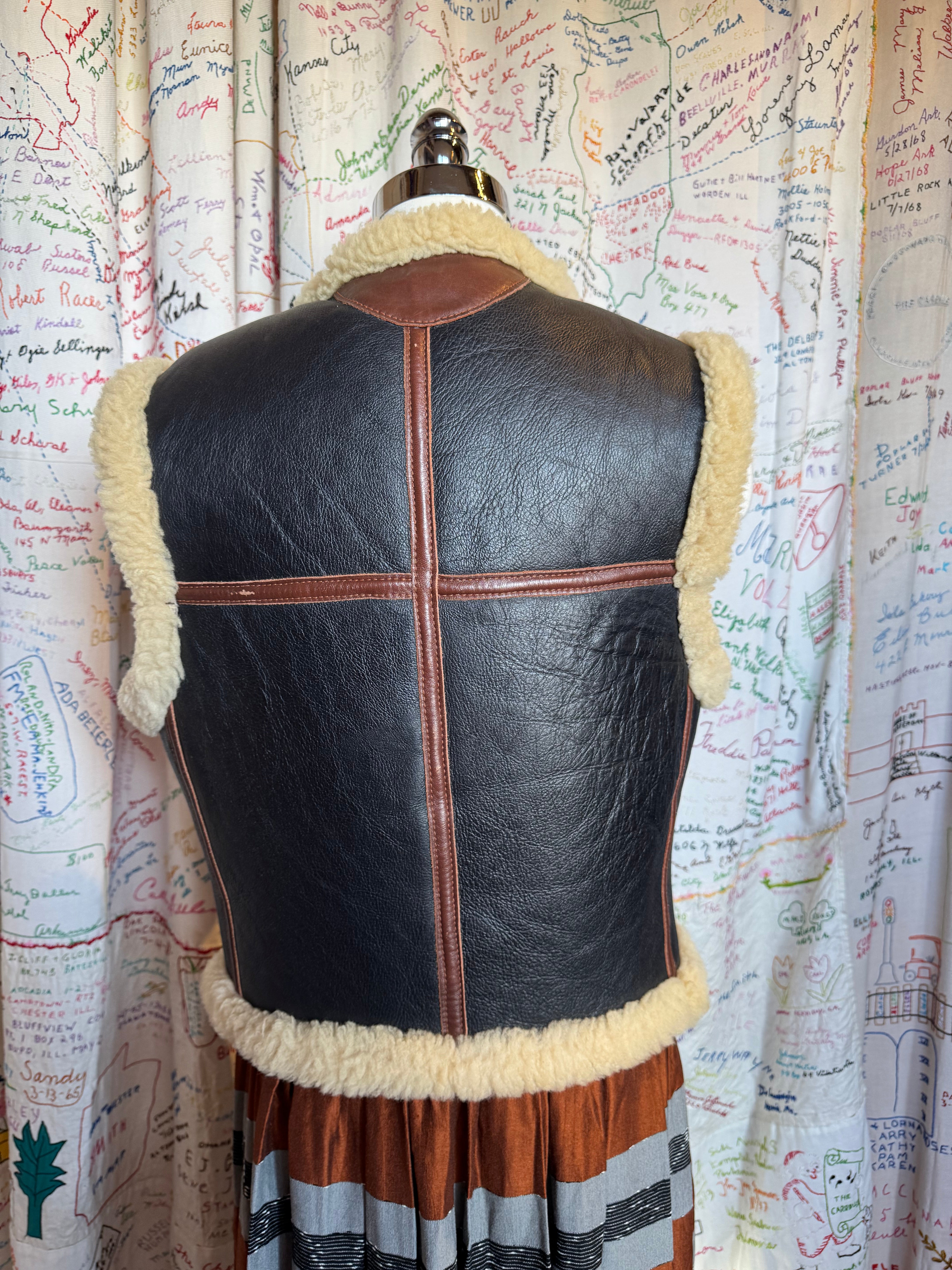 Flying Winter Leather and Shearling Vest