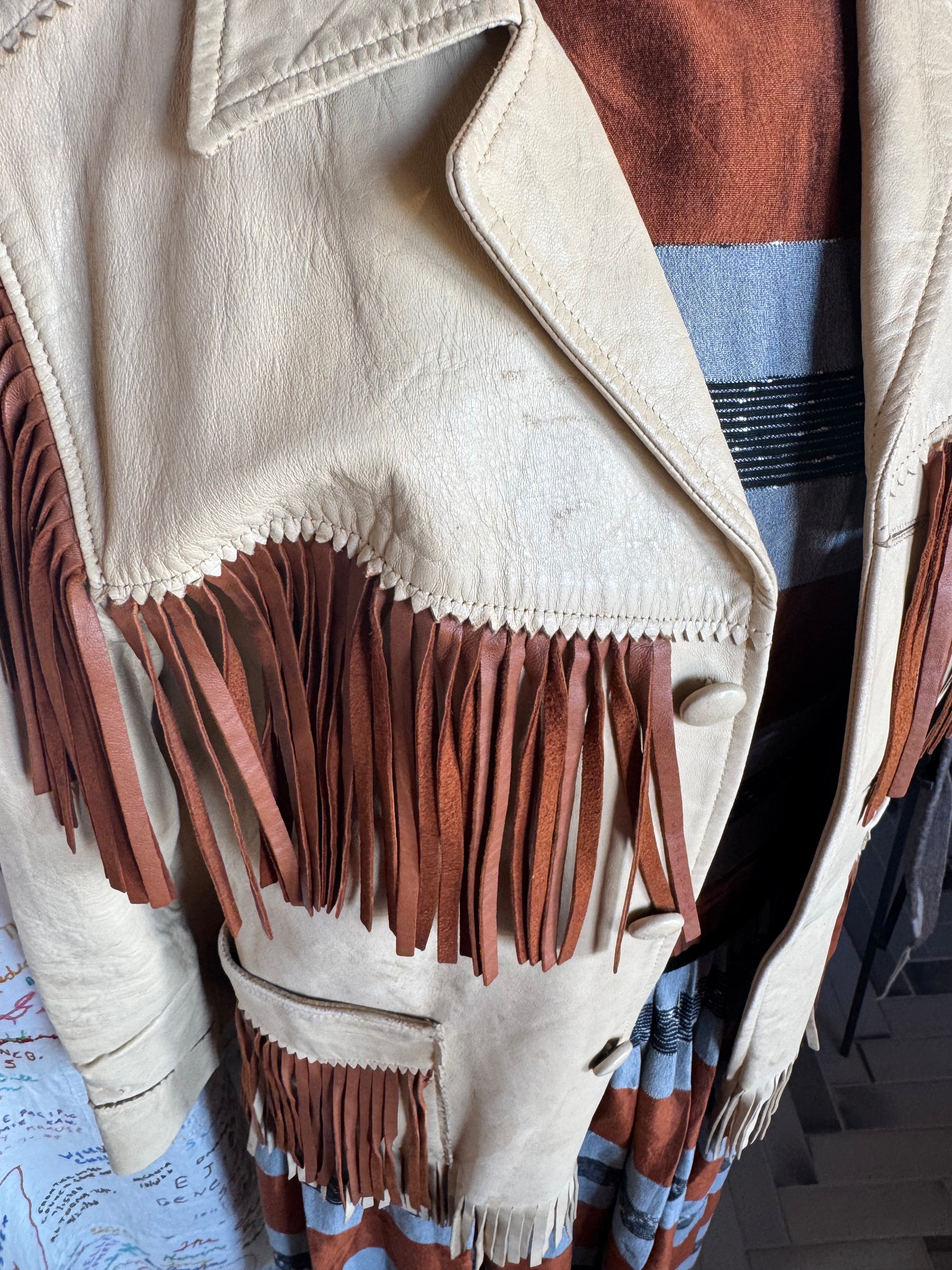 Jo-Kay Suedes Deerskin Leather Fringe Jacket