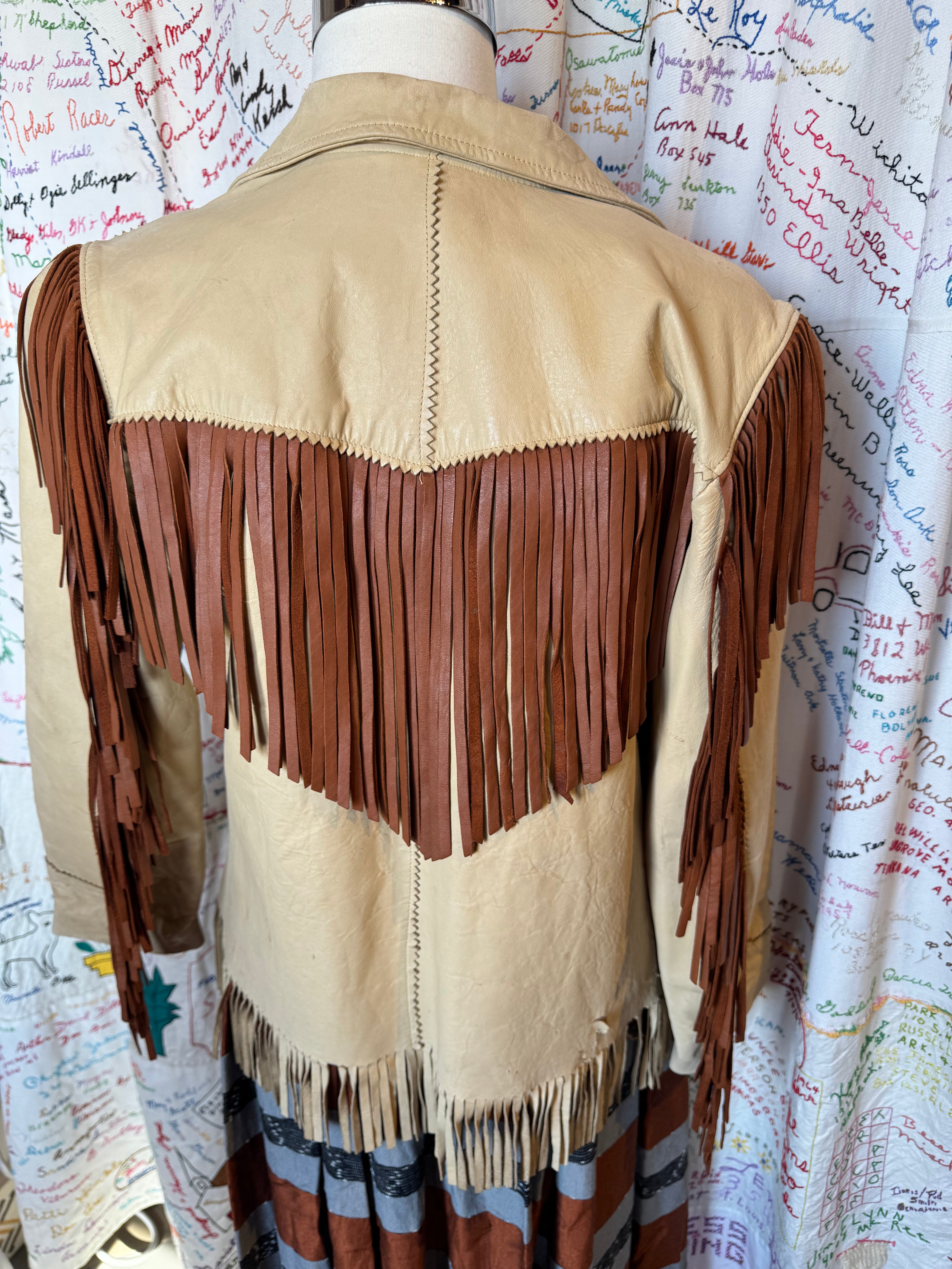 Jo-Kay Suedes Deerskin Leather Fringe Jacket