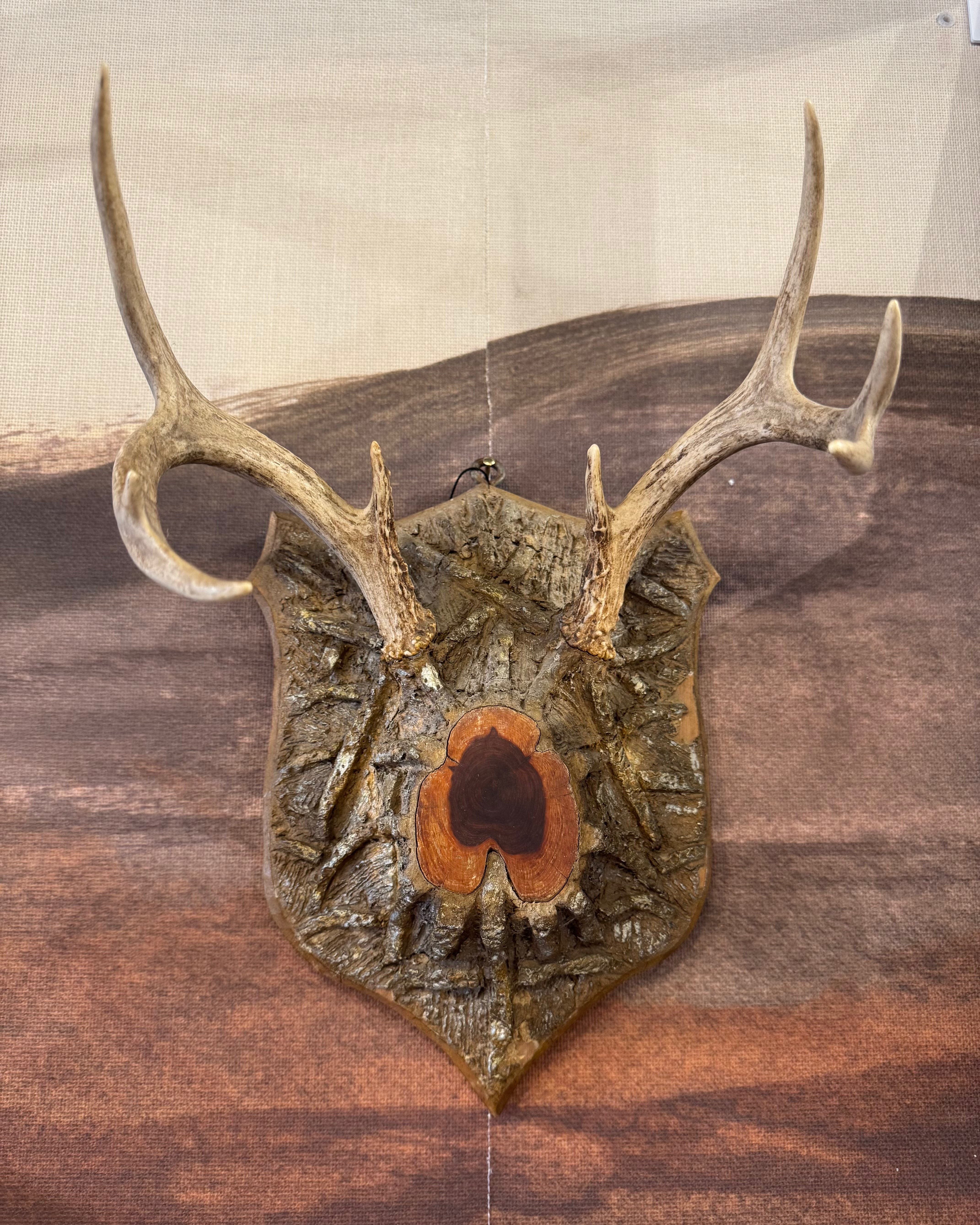 1940's Cabin Art Antler Mount