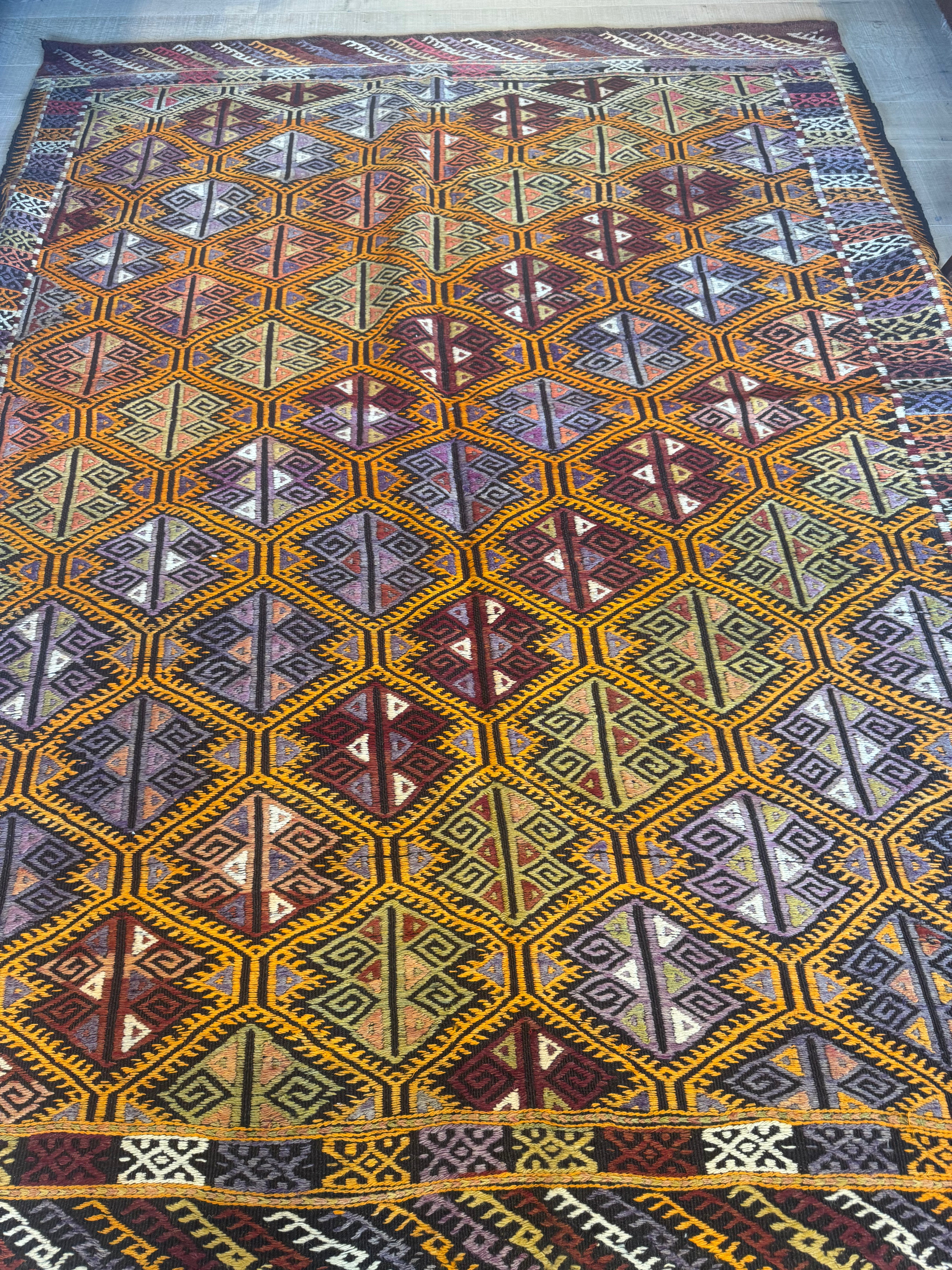 Vintage Embroidered Kilim