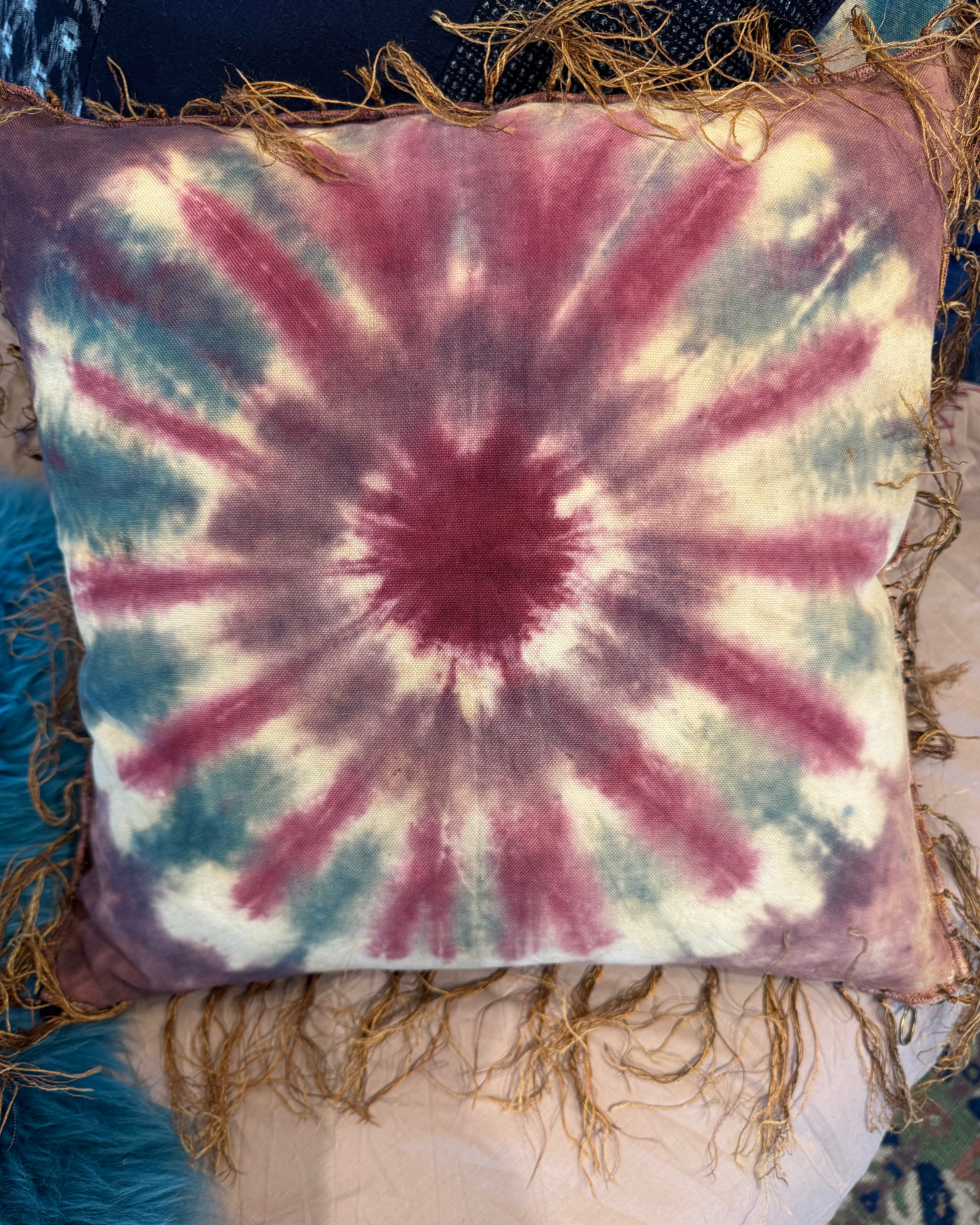 Tie Dye Vintage Piano Shawl Pillow 18x18