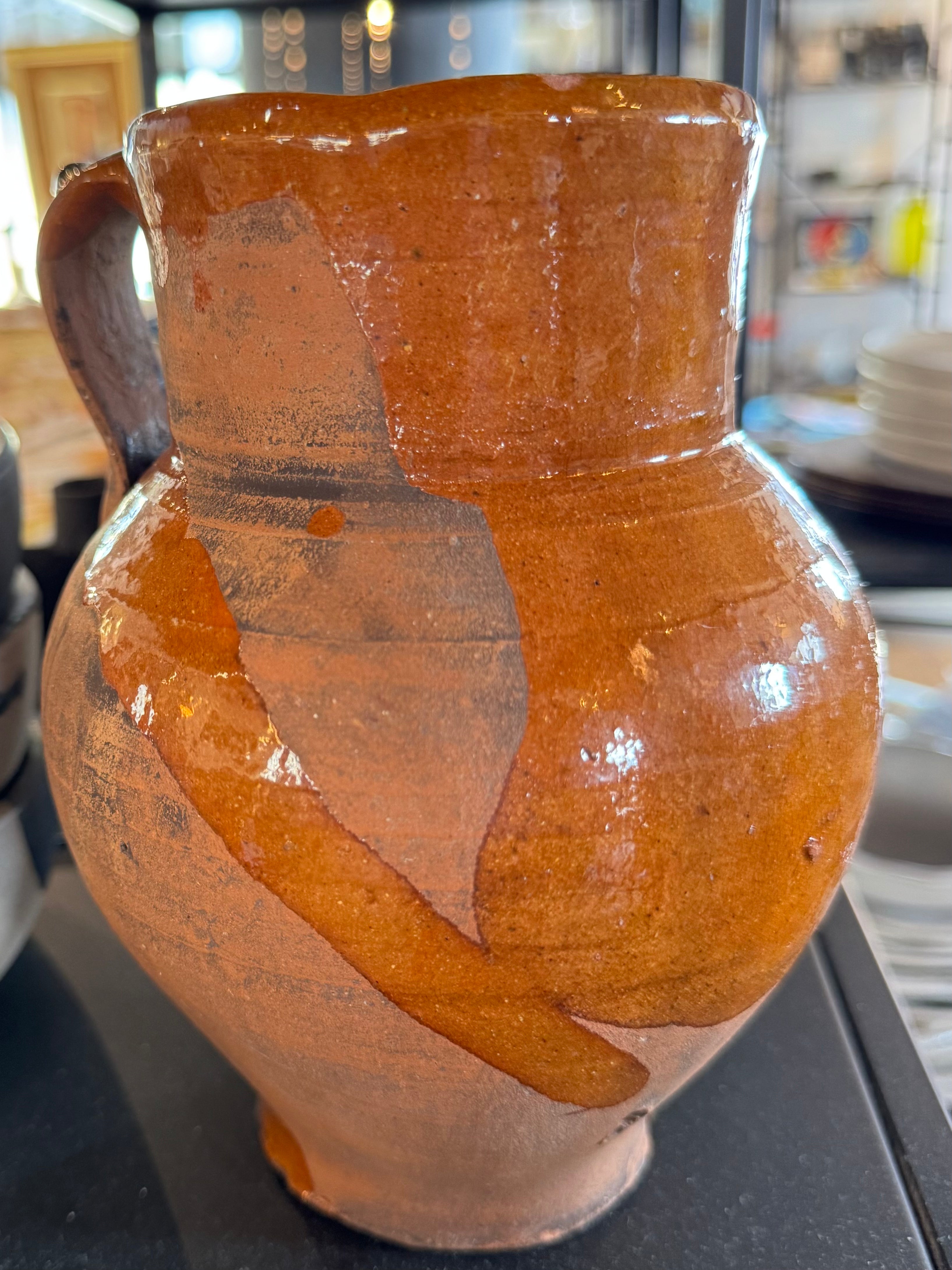 Antique Redware Pitcher