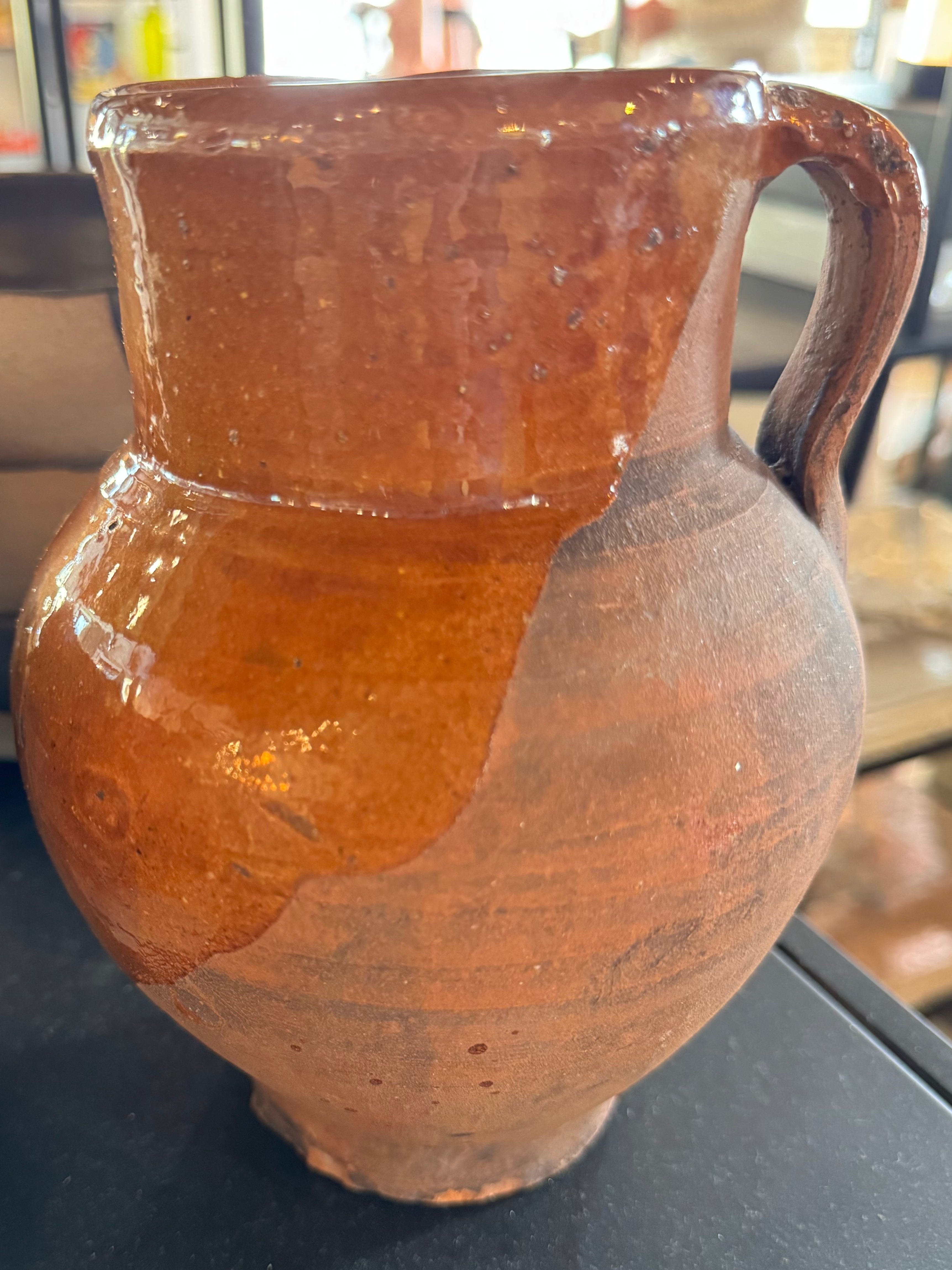 Antique Redware Pitcher