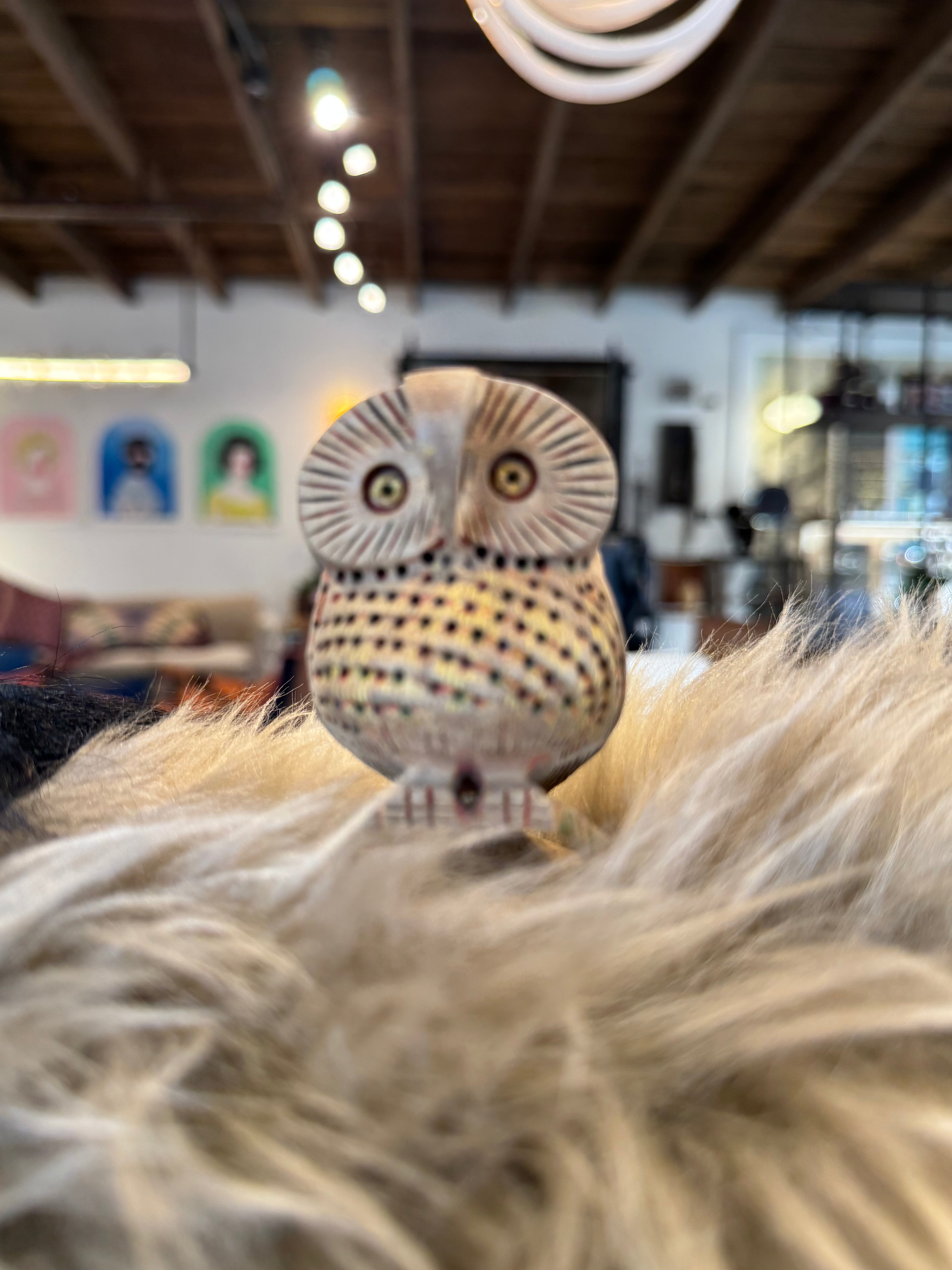 esc. Hand Carved Vintage Owl