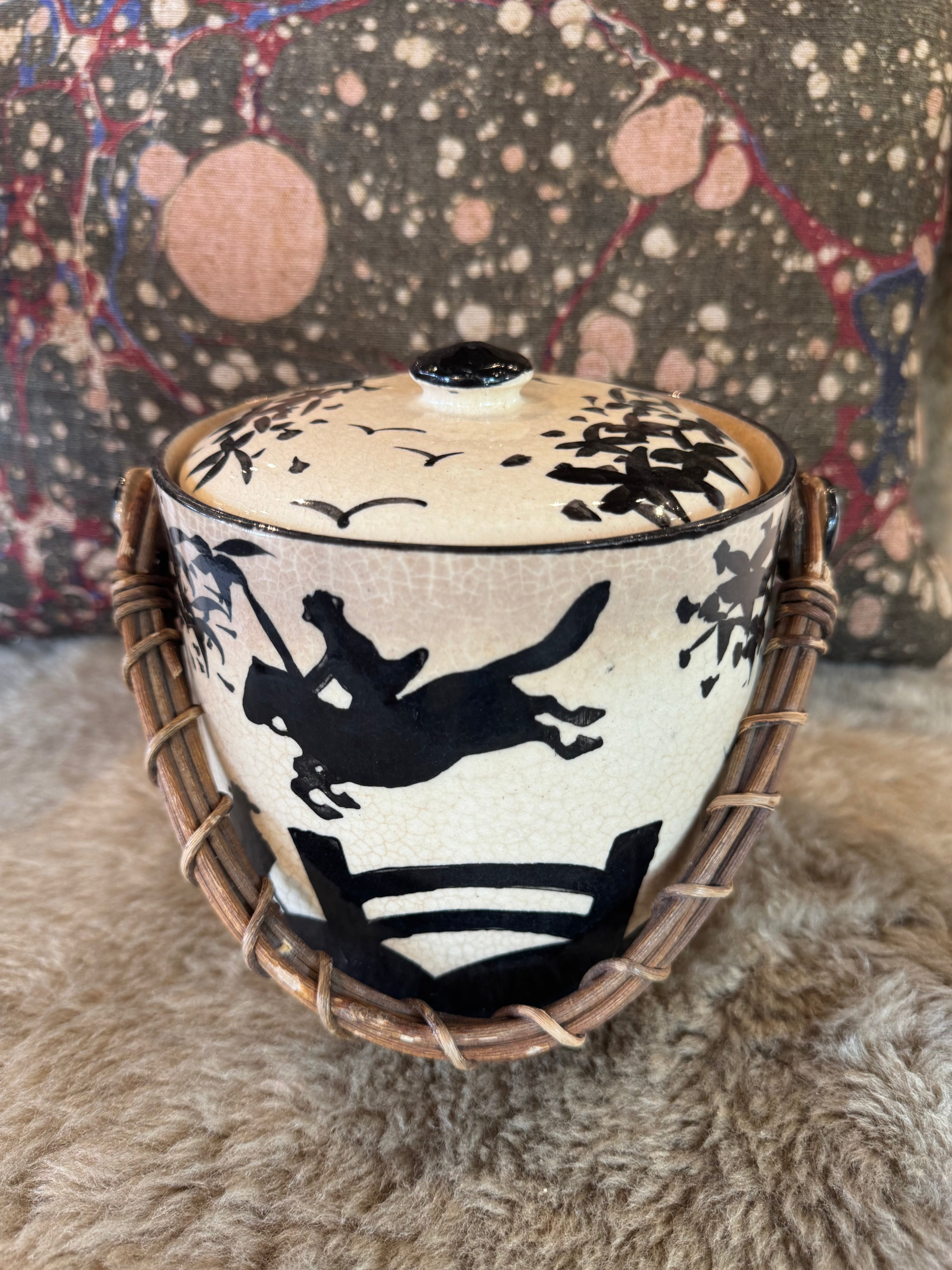 esc. 1930's Japanese Porcelain Biscuit Jar