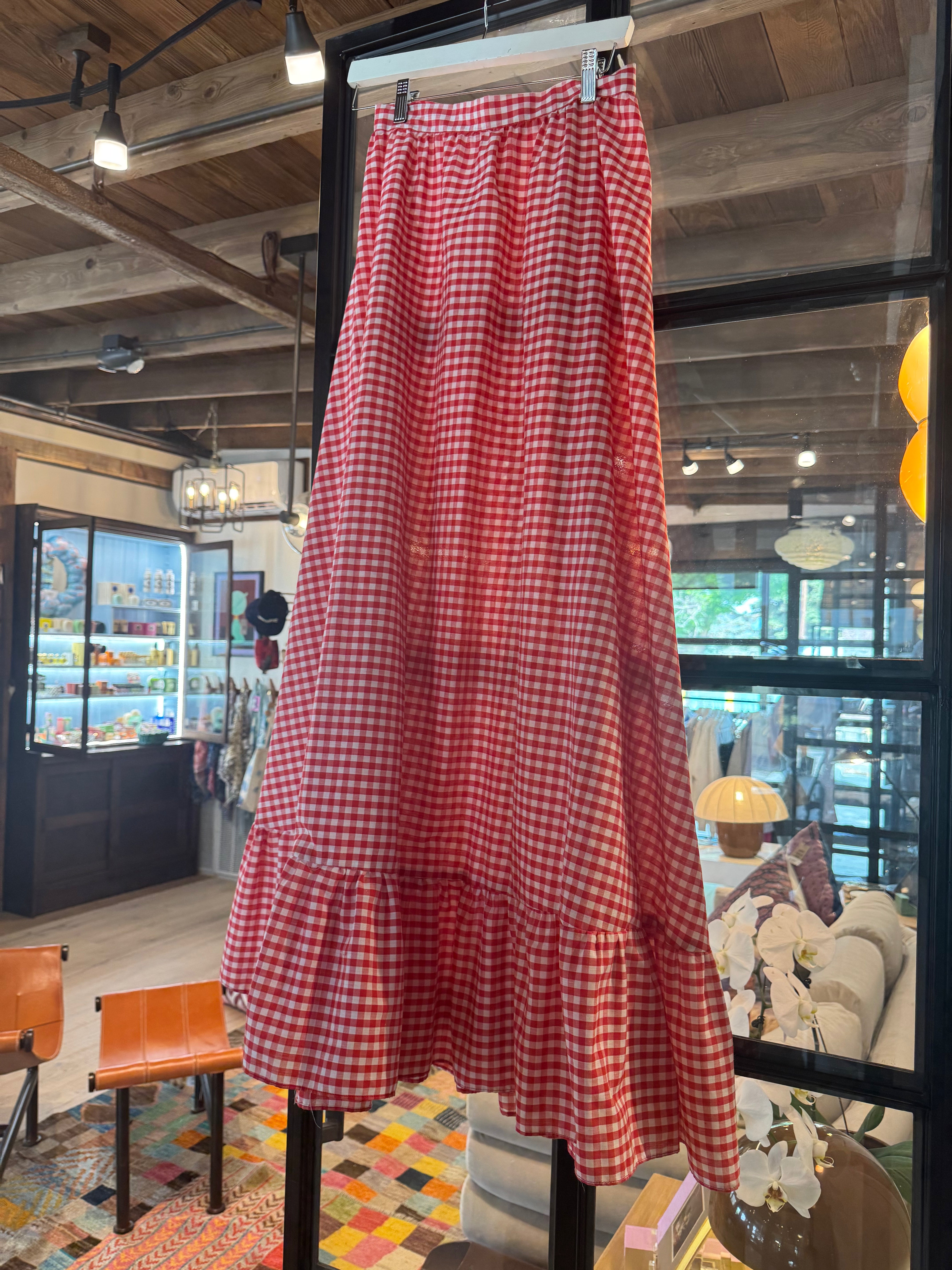 esc. Red & White Gingham Maxi