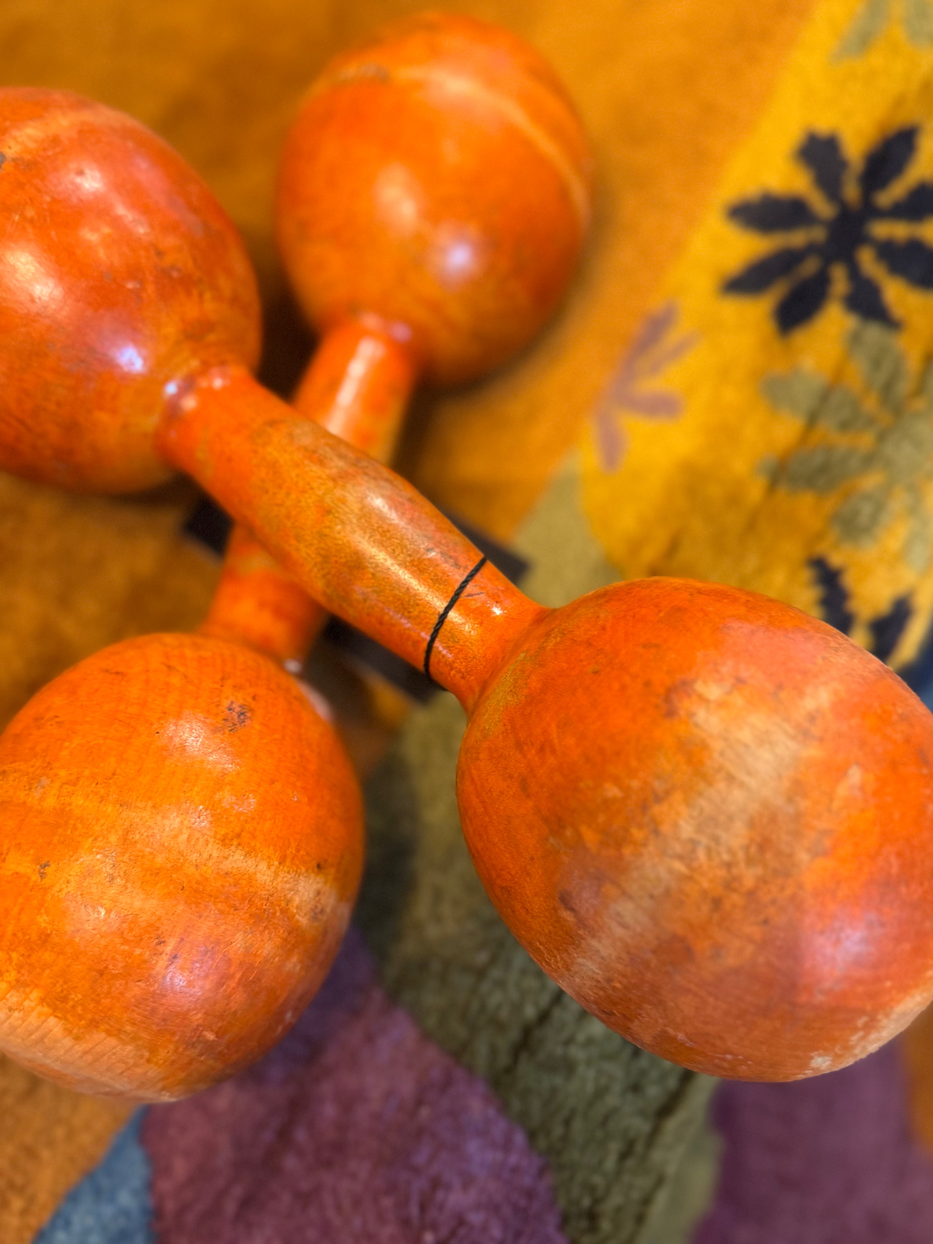 esc. Vintage Columbia Wood Barbells-Pair