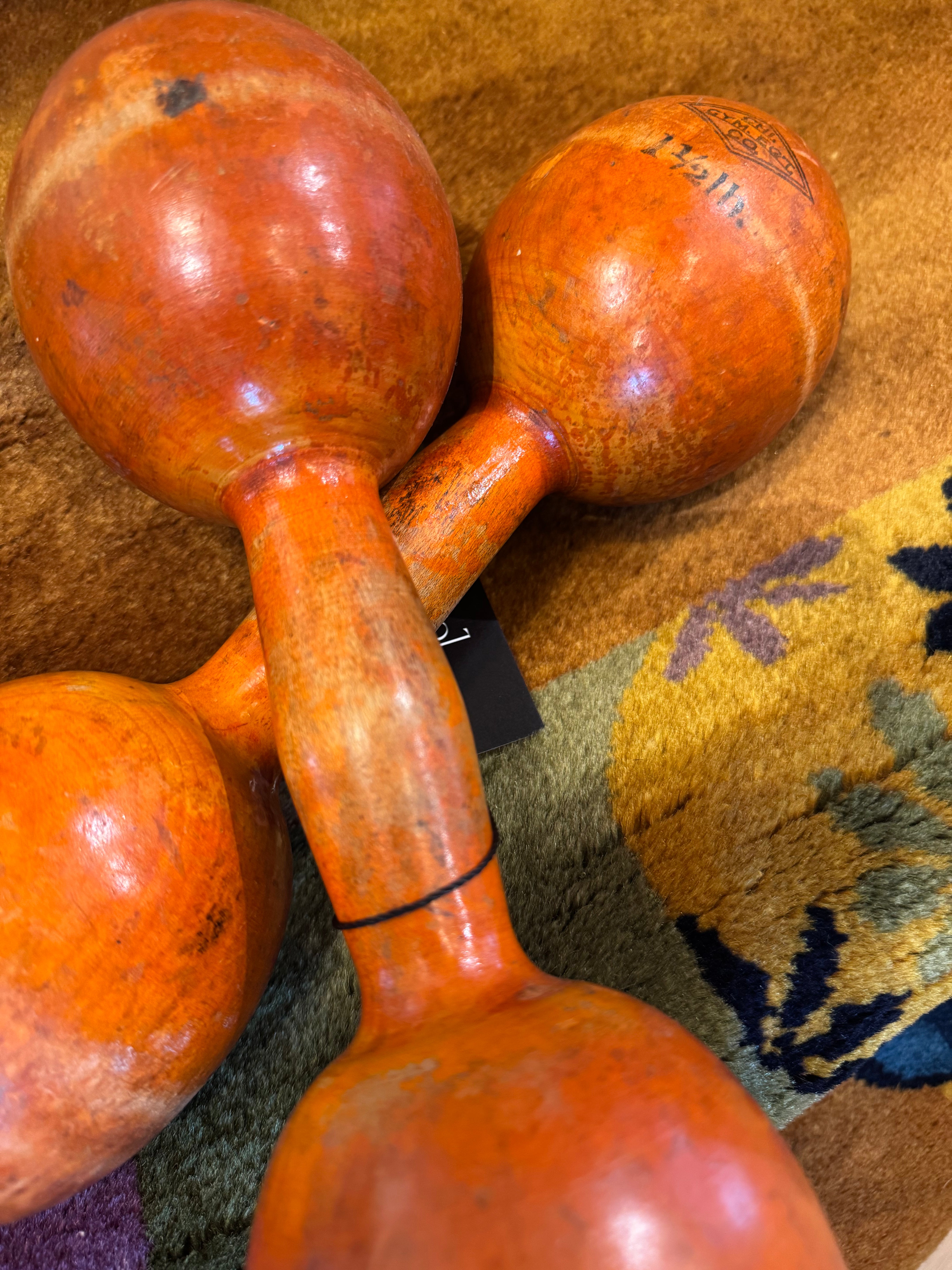 esc. Vintage Columbia Wood Barbells-Pair