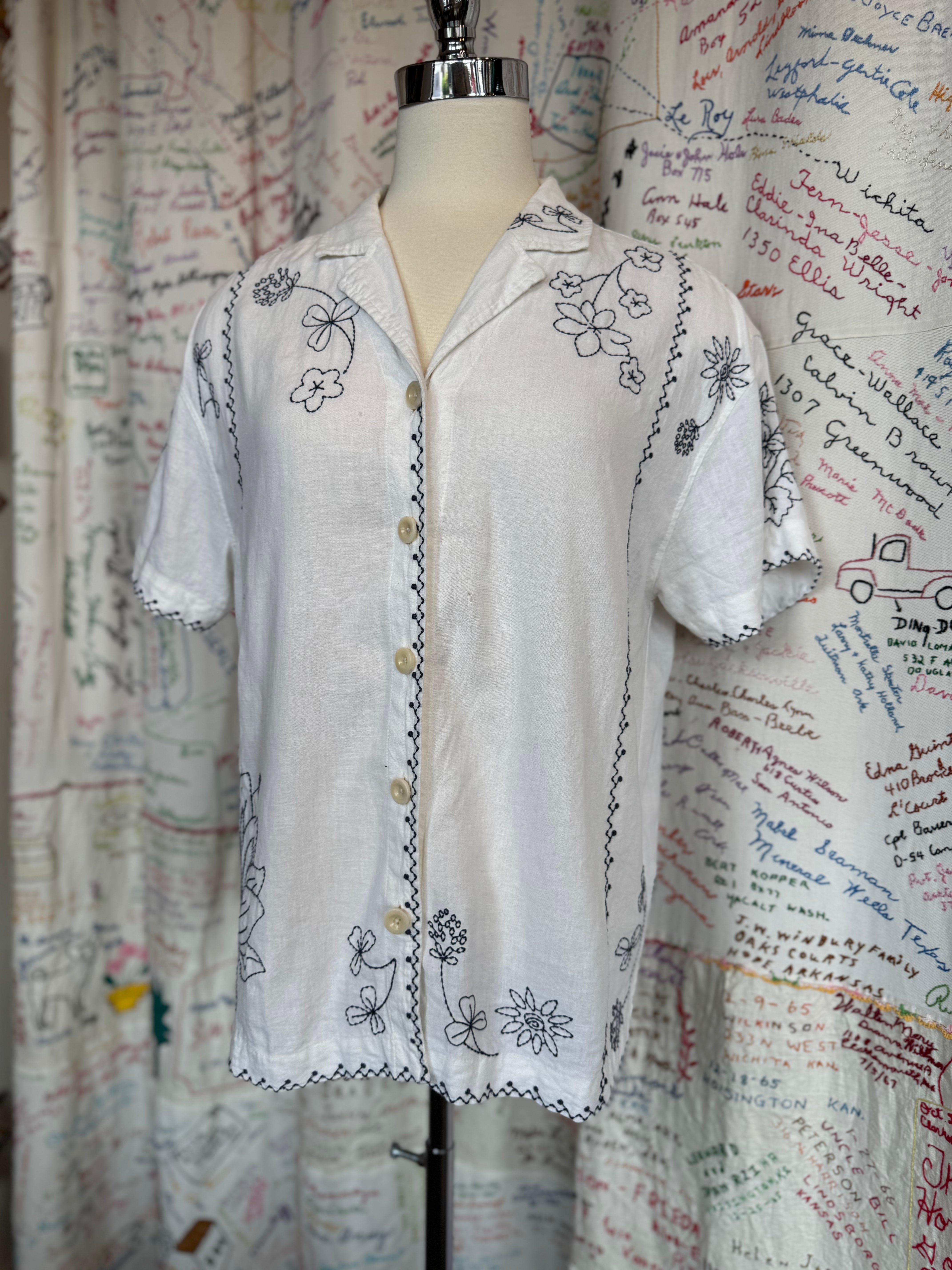 Heart on a Sleeve Linen Camp Shirt