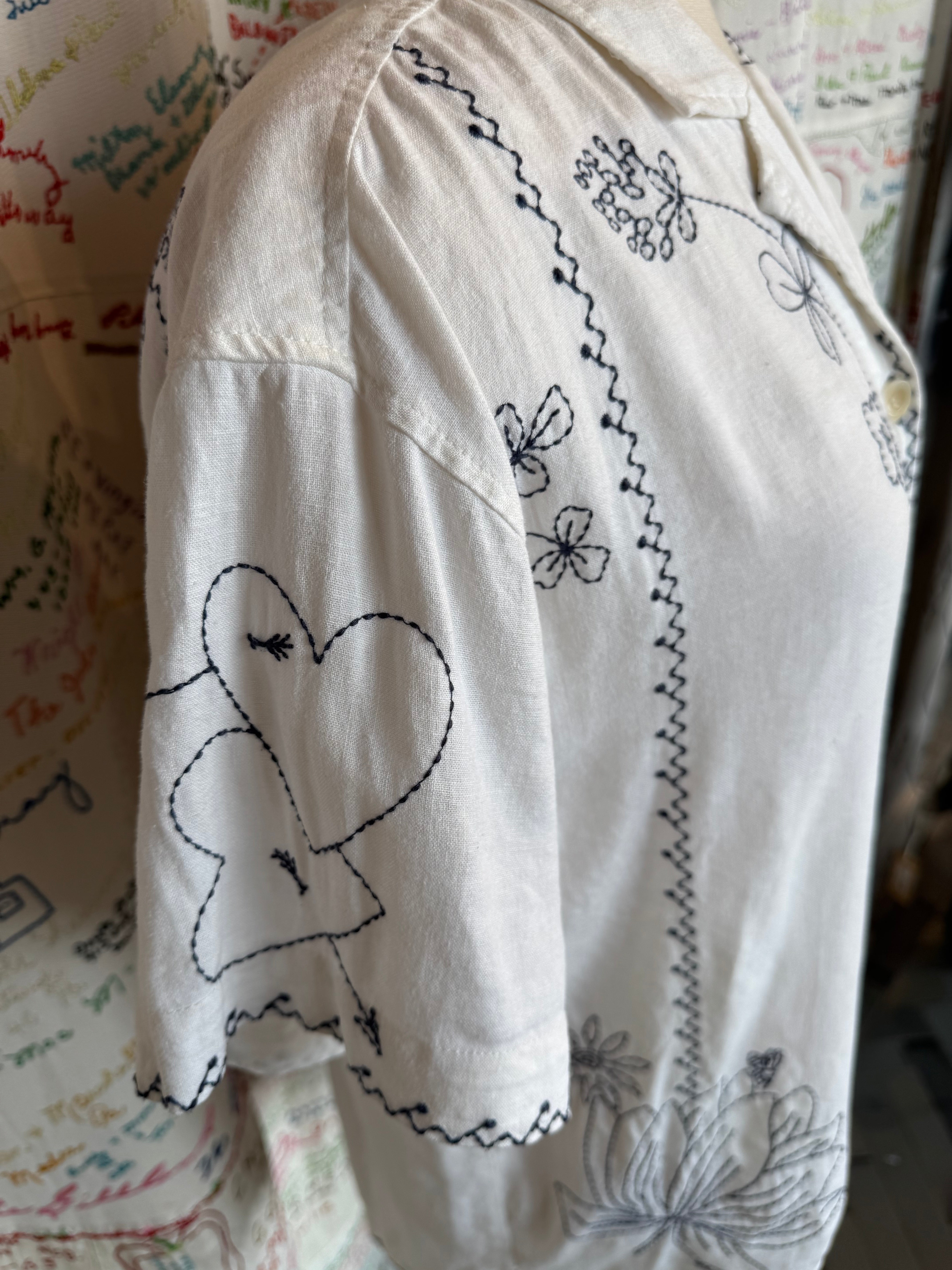 Heart on a Sleeve Linen Camp Shirt