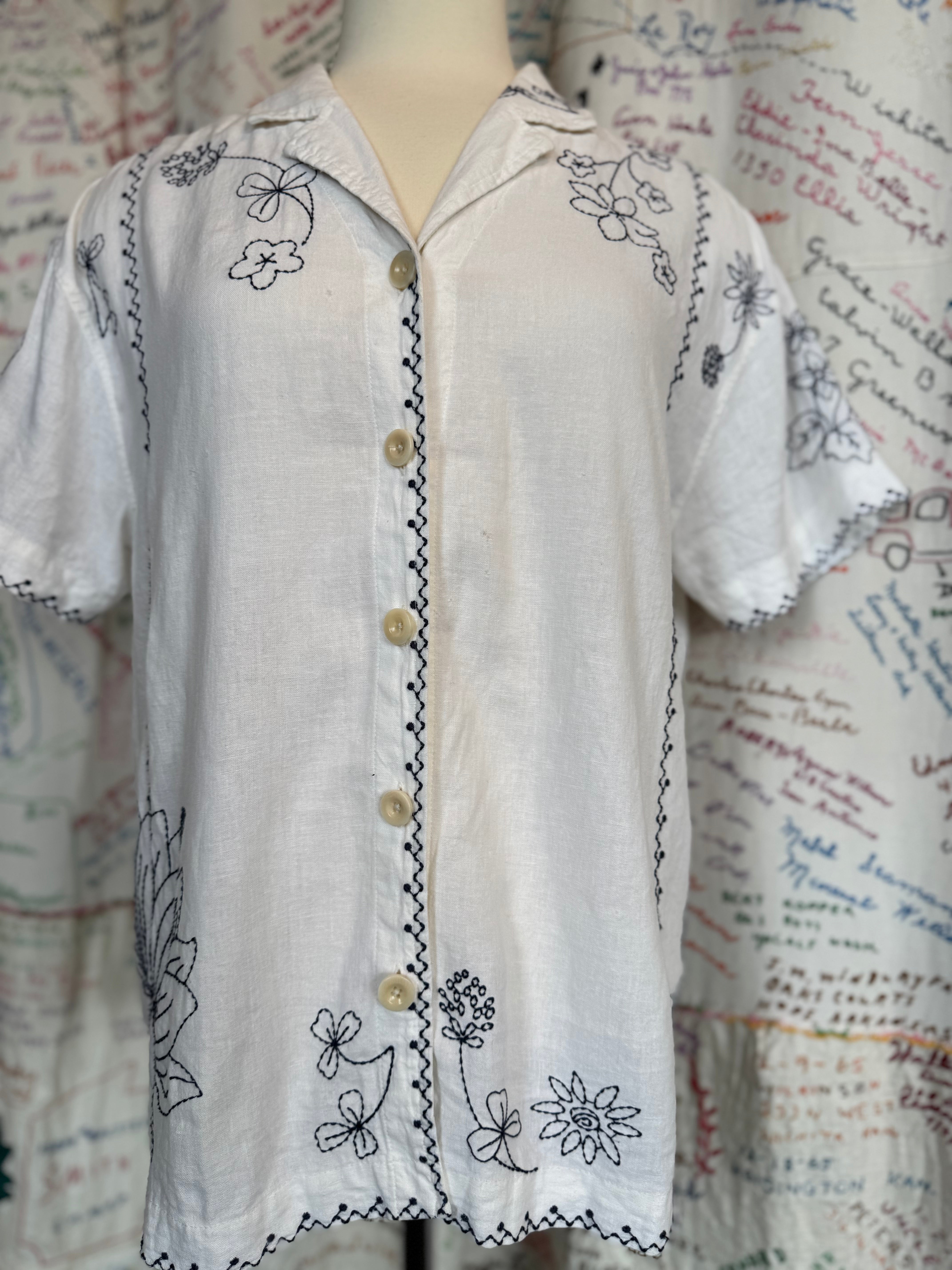 Heart on a Sleeve Linen Camp Shirt
