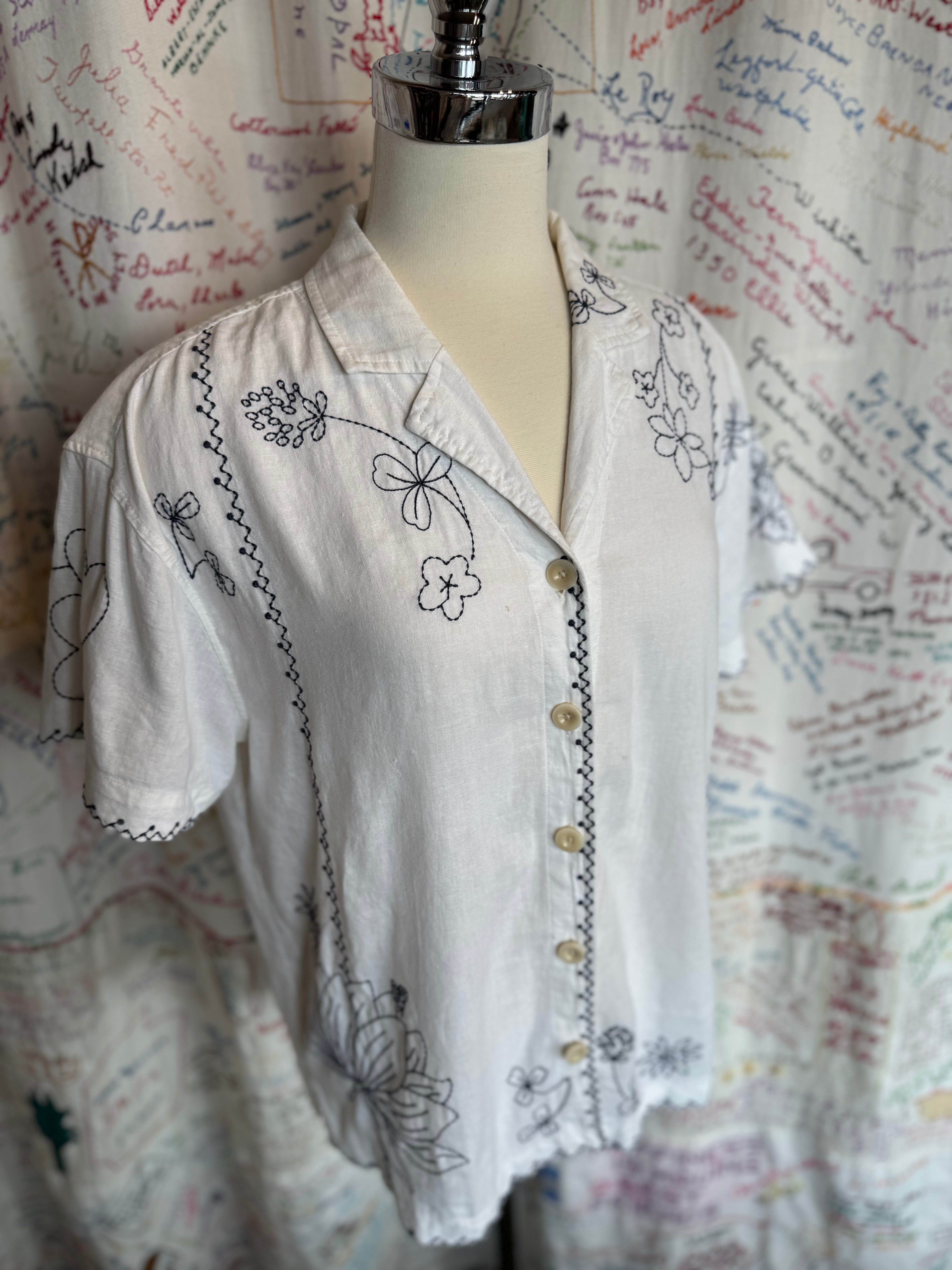 Heart on a Sleeve Linen Camp Shirt