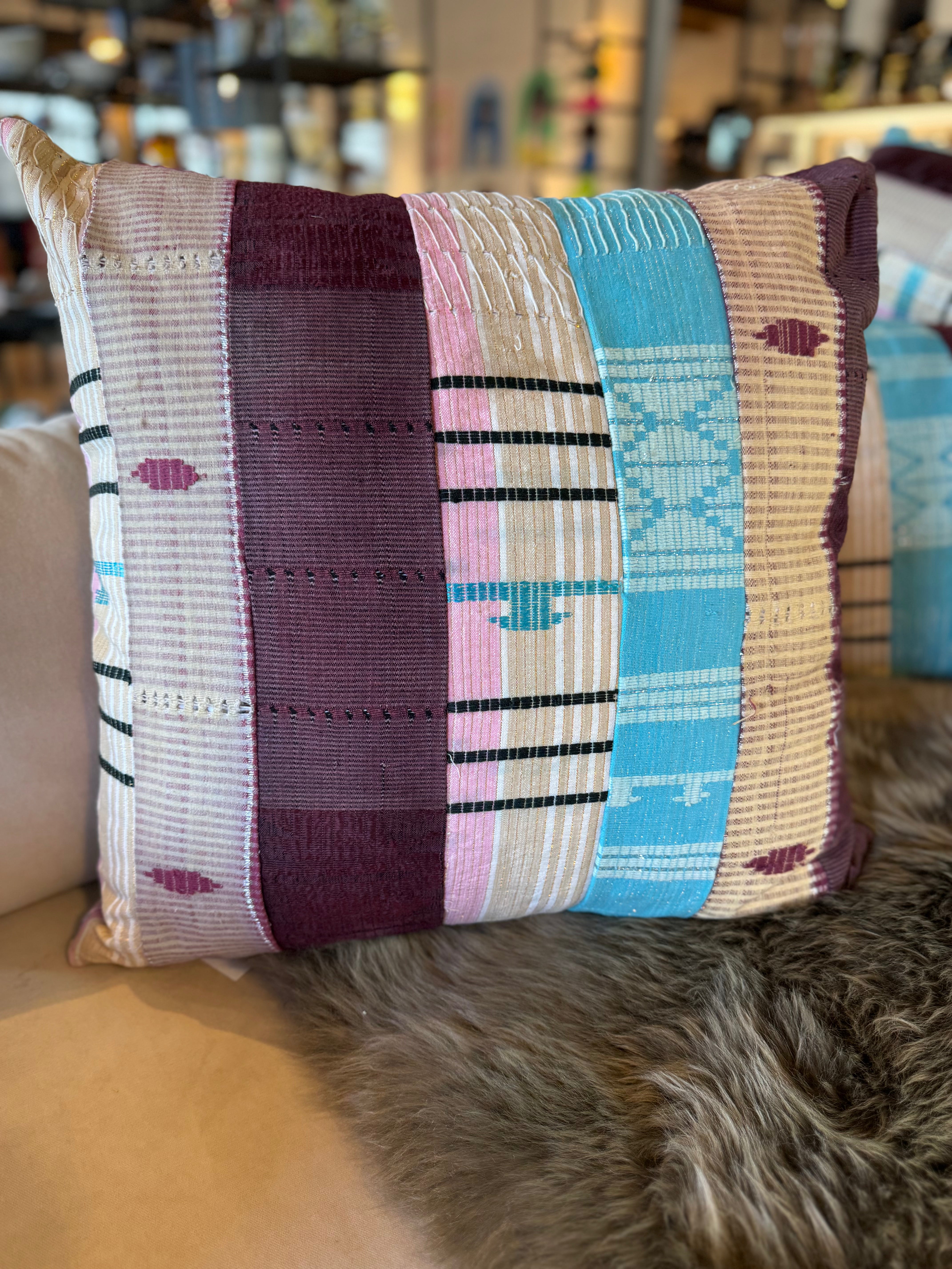 esc. kente cloth pillow 22x22