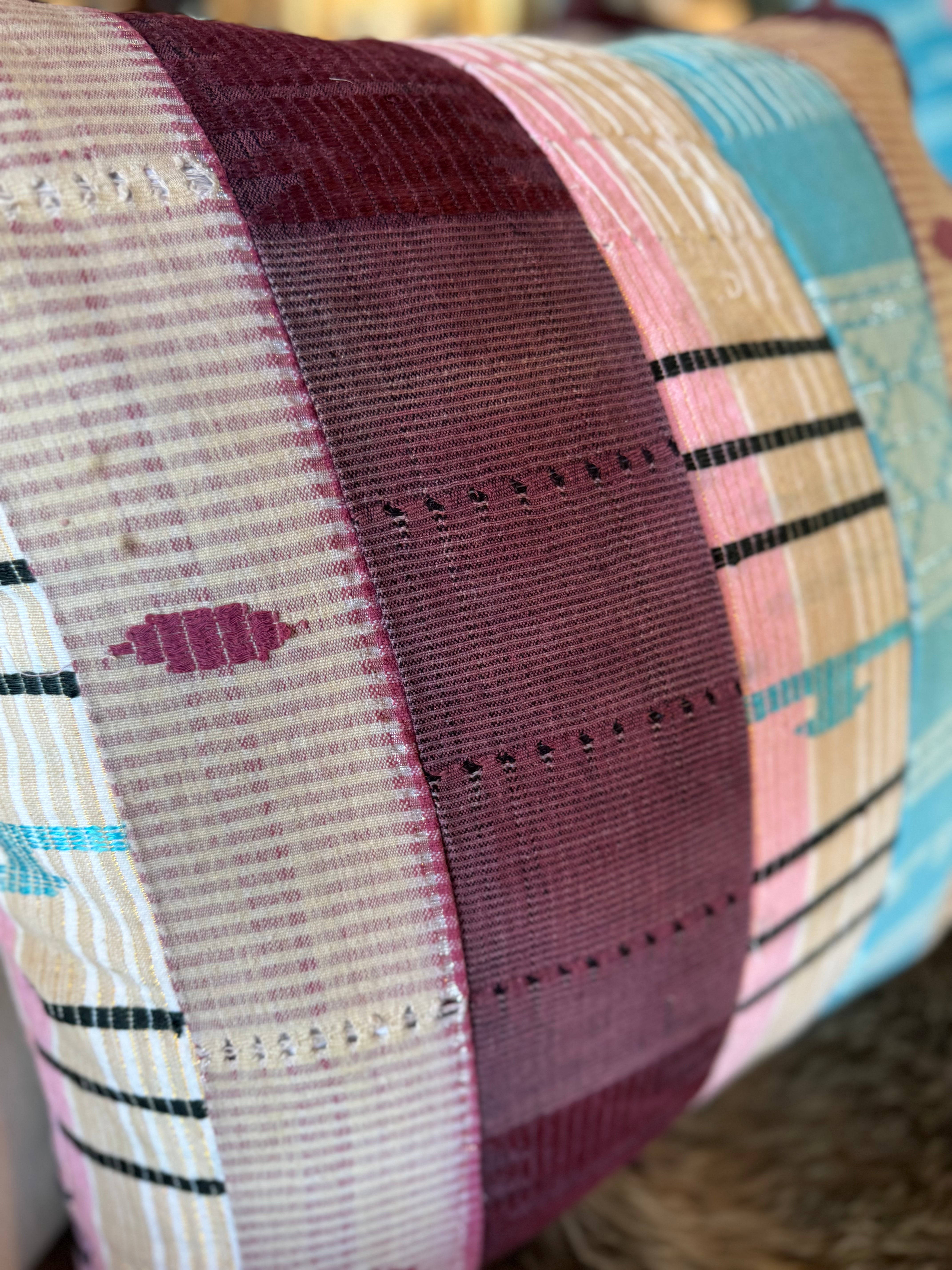 esc. kente cloth pillow 22x22