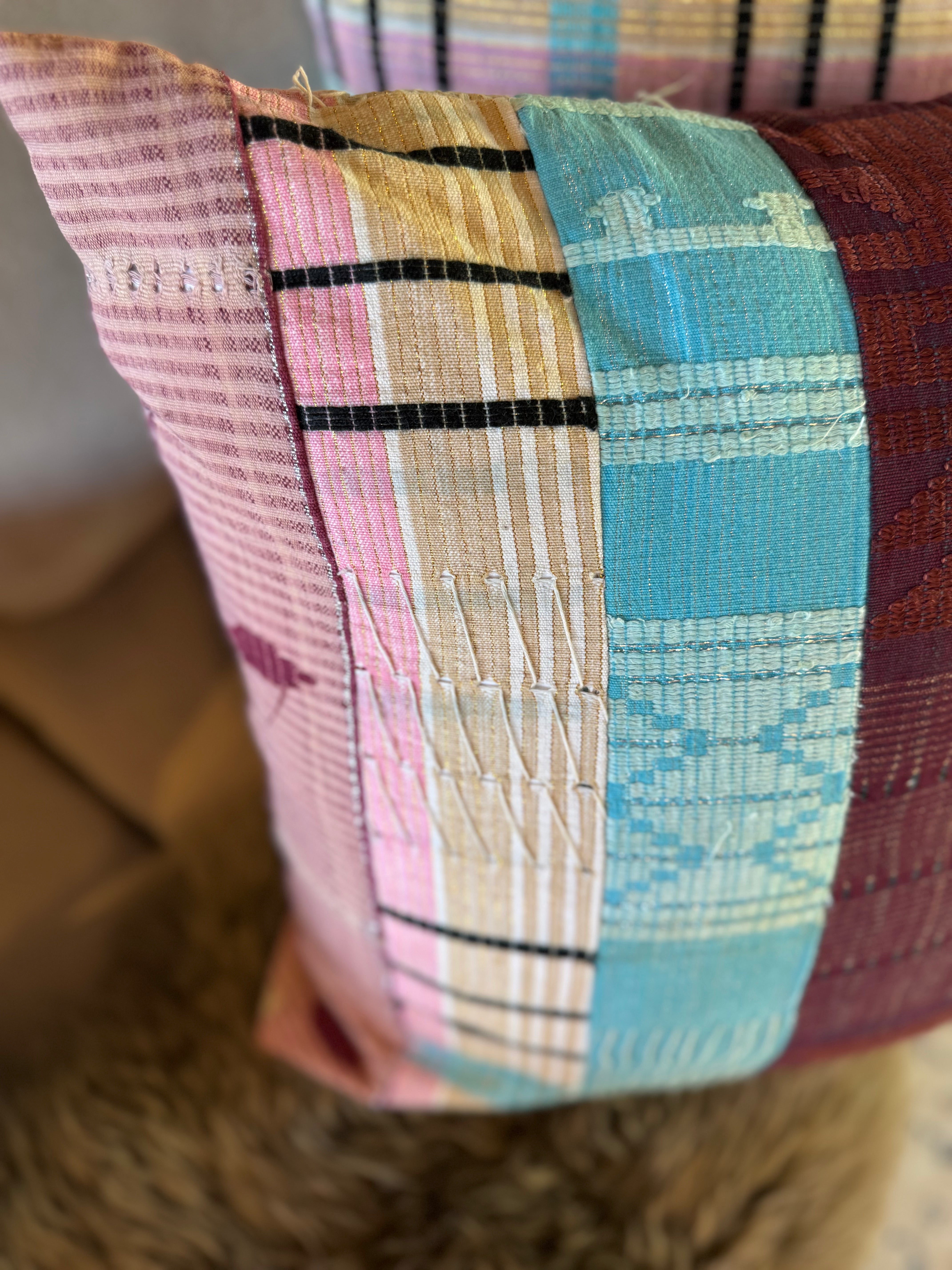 esc. kente cloth pillow 18x18