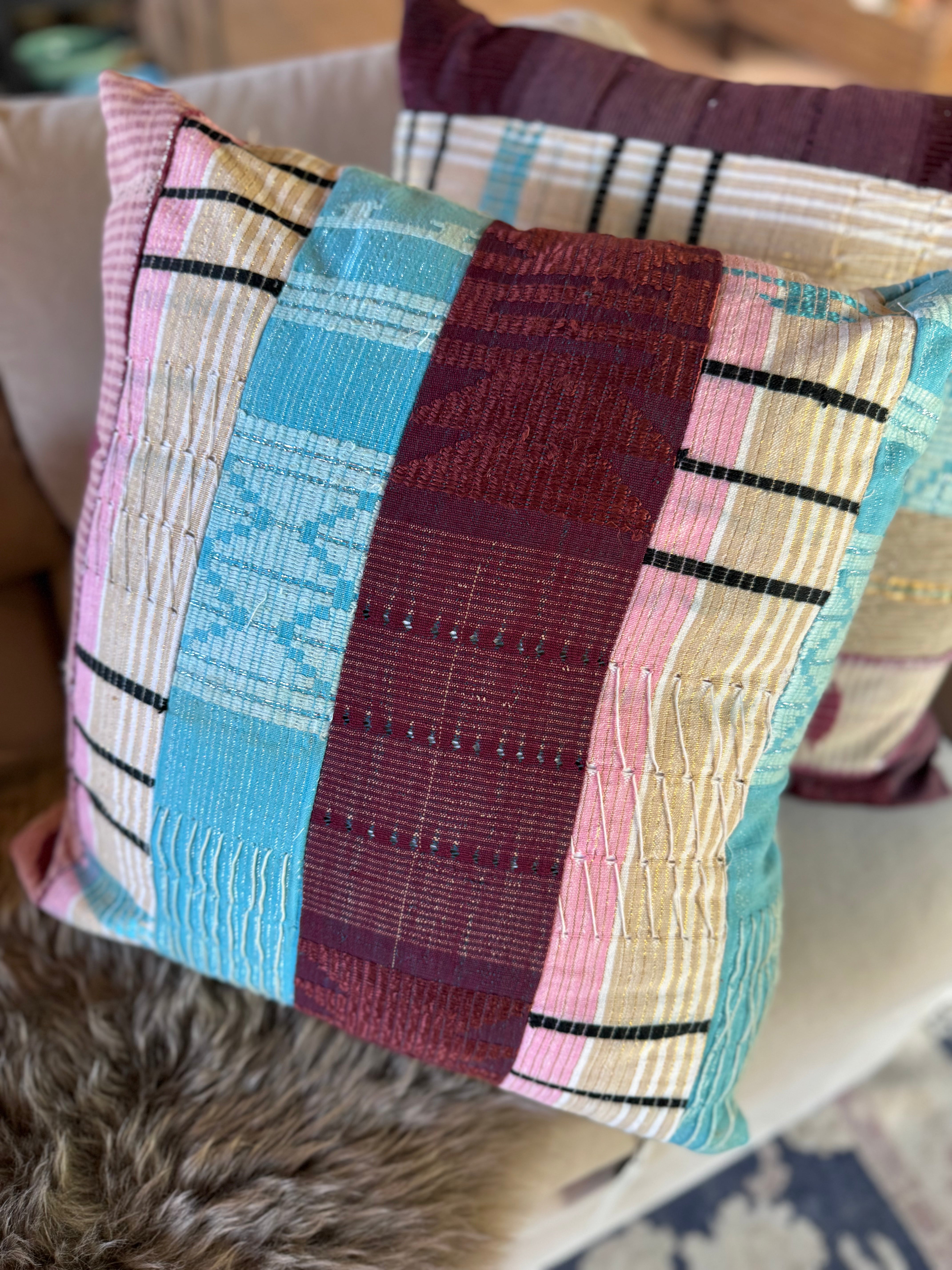 esc. kente cloth pillow 18x18