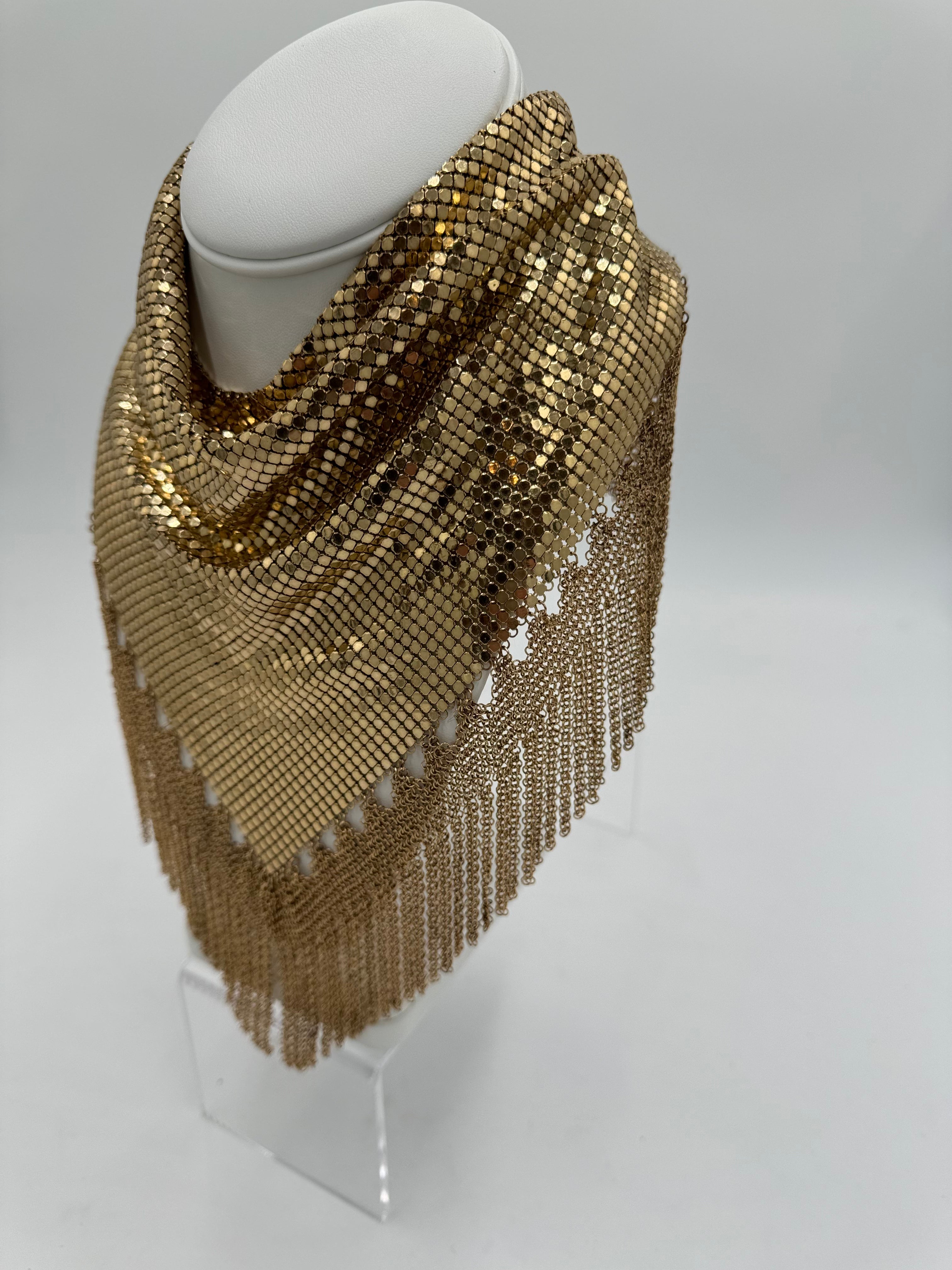 Whiting & Davis Bib Necklace + Fringe 1970's