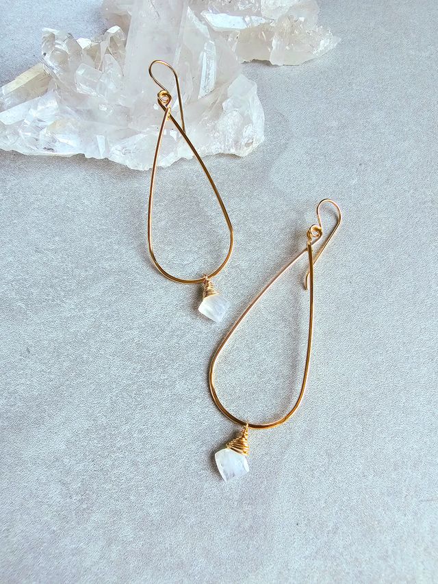 J&J Moonstone hoop earring