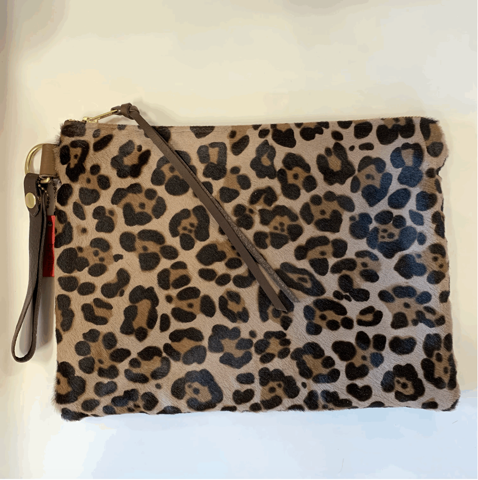 by elke XL Clutch - Leopard (calf skin)