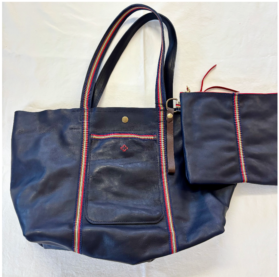by elke Large Navy Veg Tanned Tote & Clutch